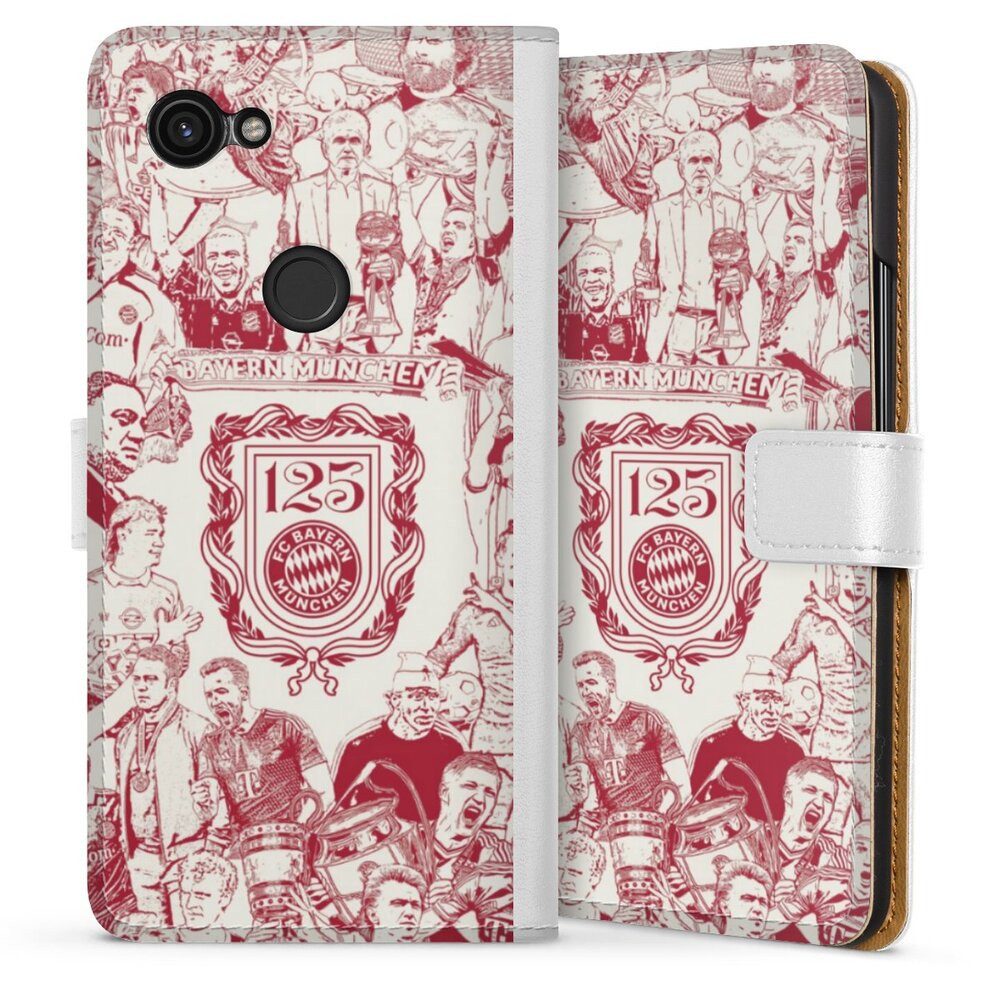 DeinDesign Handyhülle FCB 125 Jahre FC Bayern München Offizielles Lizenzprodukt, Google Pixel 3a Hülle Handy Flip Case Wallet Cover Handytasche Leder