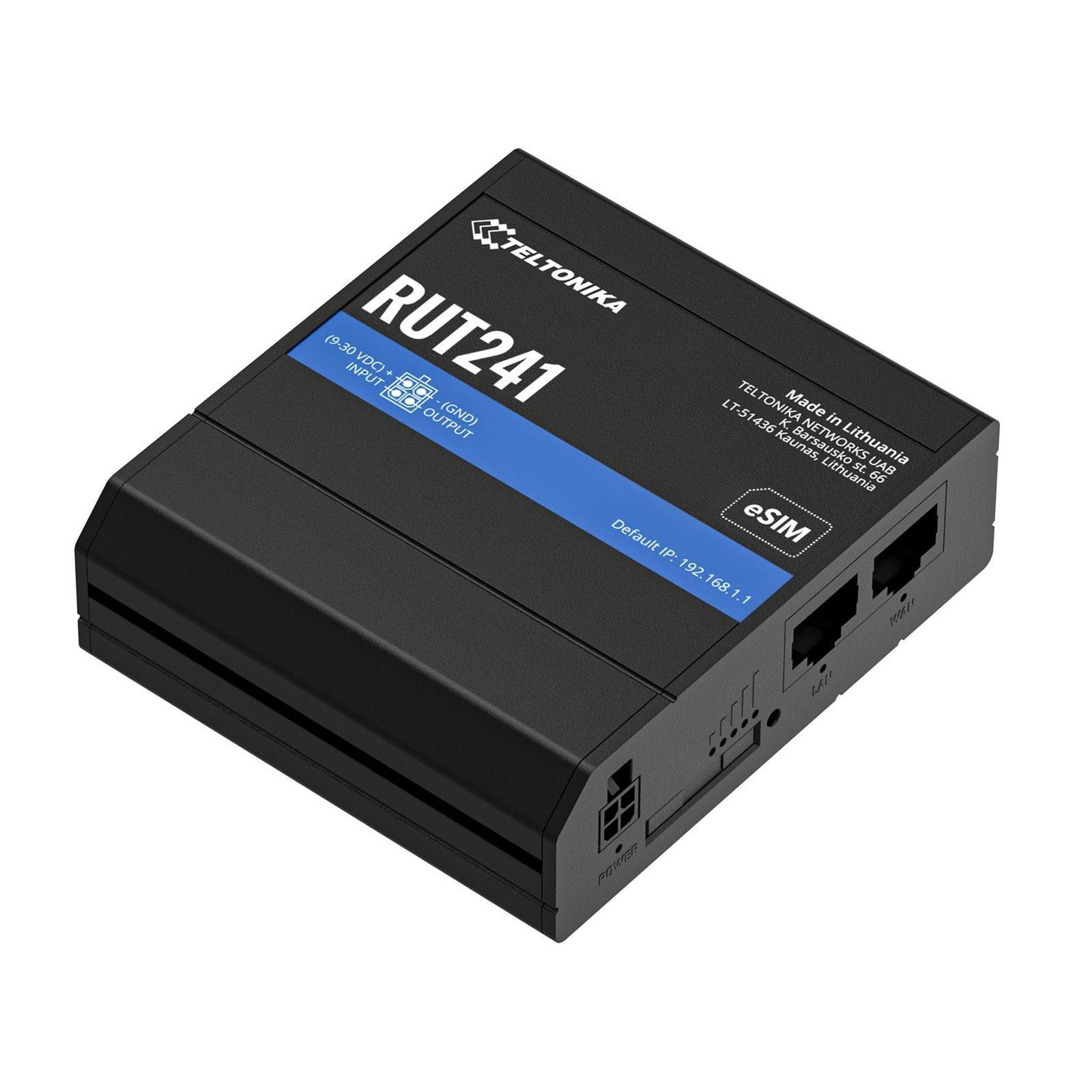 Teltonika Teltonika RUT241 eSIM, Industrieller 4G-LTE- Router, Cat 4, 2x RJ45 4G/LTE-Router