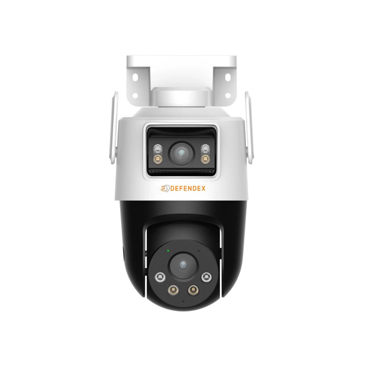 Defendex Überwachungskamera Dual Lens WLAN Überwachungskamera 10MP, 50 m IR, AutoTracking (IP66, Innenbereich, Außenbereich, Packung, 1-tlg., Spotlight Alarm, Sirenenalarm, 2 Wege Audio, AutoTracking, Wi-Fi 6)