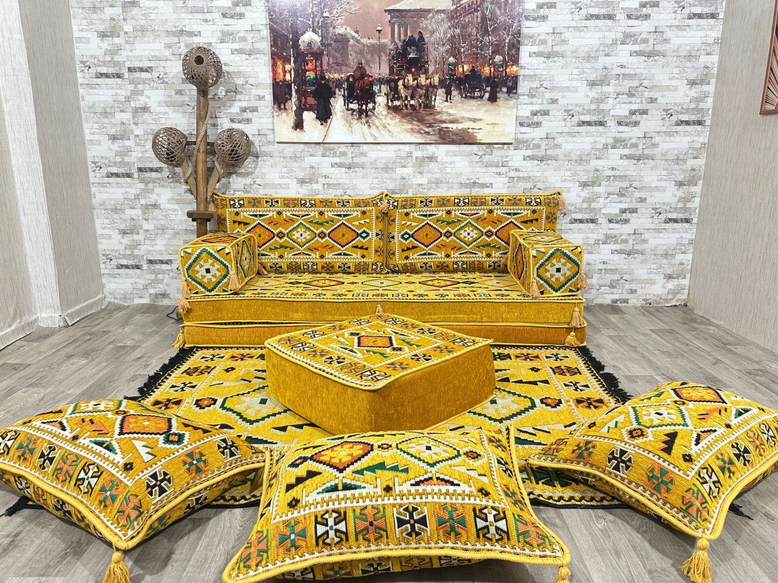 CaddeBuy Sofa Orientalische Sitzecke, Sitzkissen, Orientalisches Sofa, Bodensofa, 11 Teile