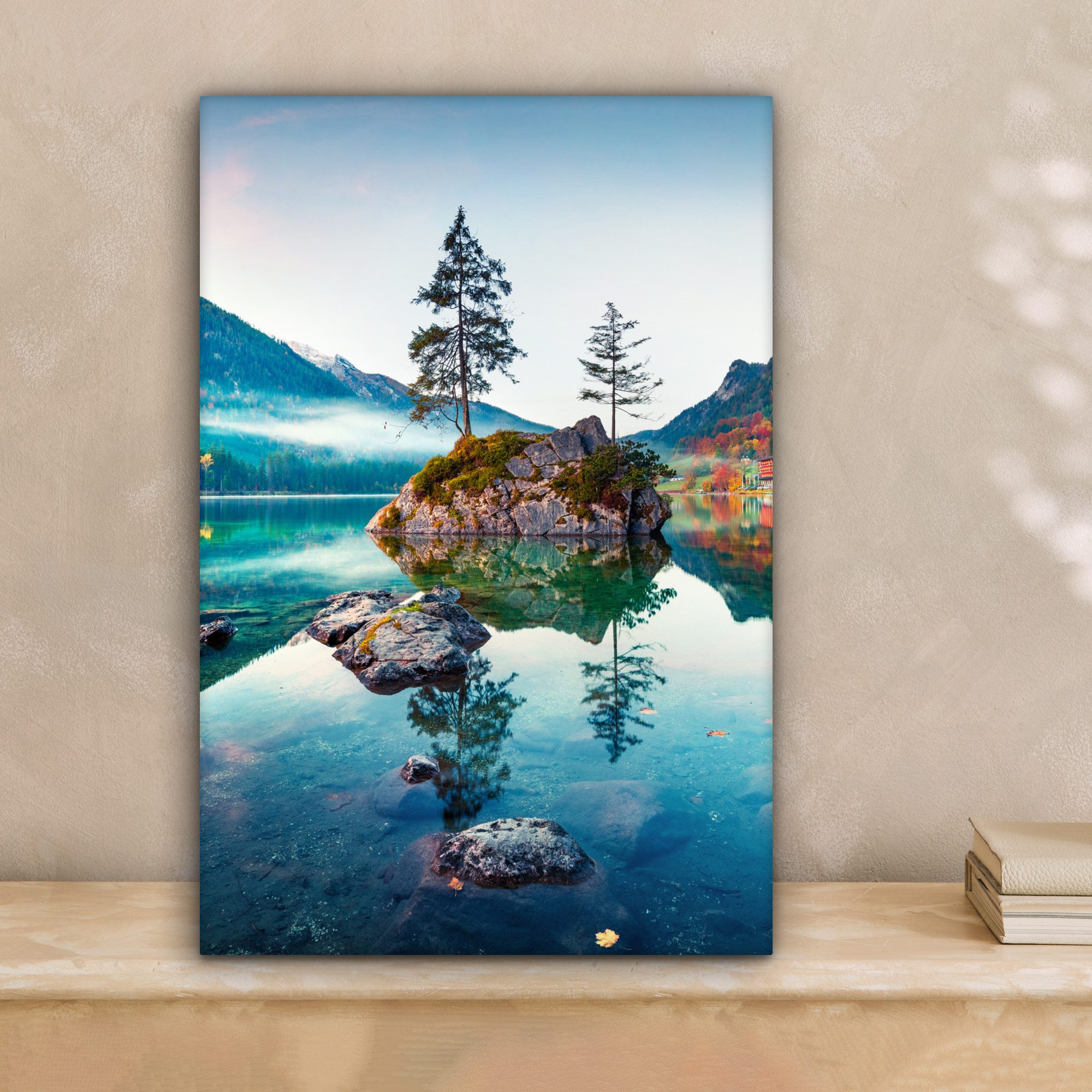 OneMillionCanvasses® Leinwandbild Berge - See - Bäume - Natur - Wasser, Fot günstig online kaufen
