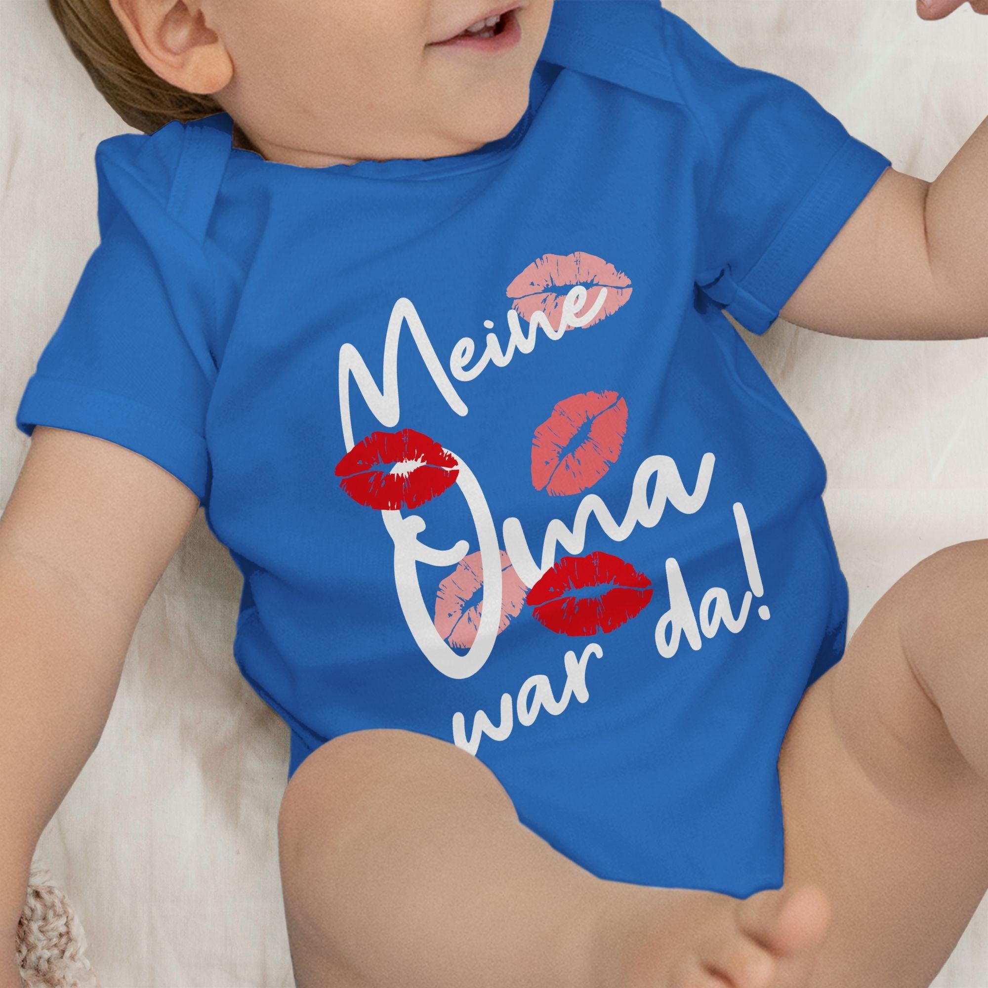 Shirtracer Shirtbody Mädchen & Meine weiß Strampler Oma 2 - war Baby Junge Royalblau da