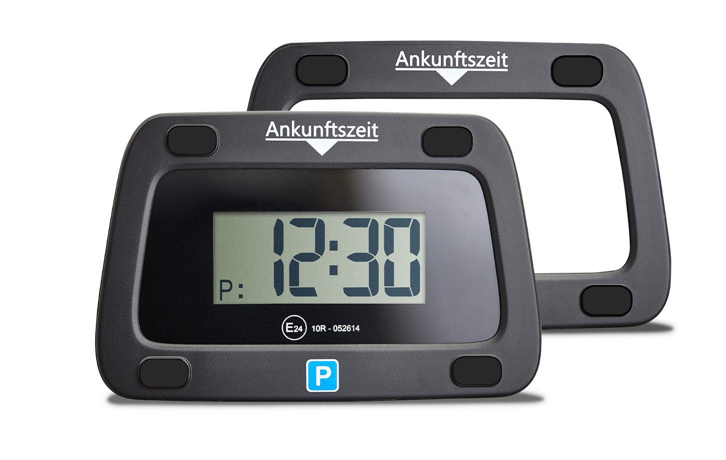 Parkwächter elektronische Parkscheibe Parkwächter Digitale Parkscheibe mit 2 Scheibenadapter entspricht StVo