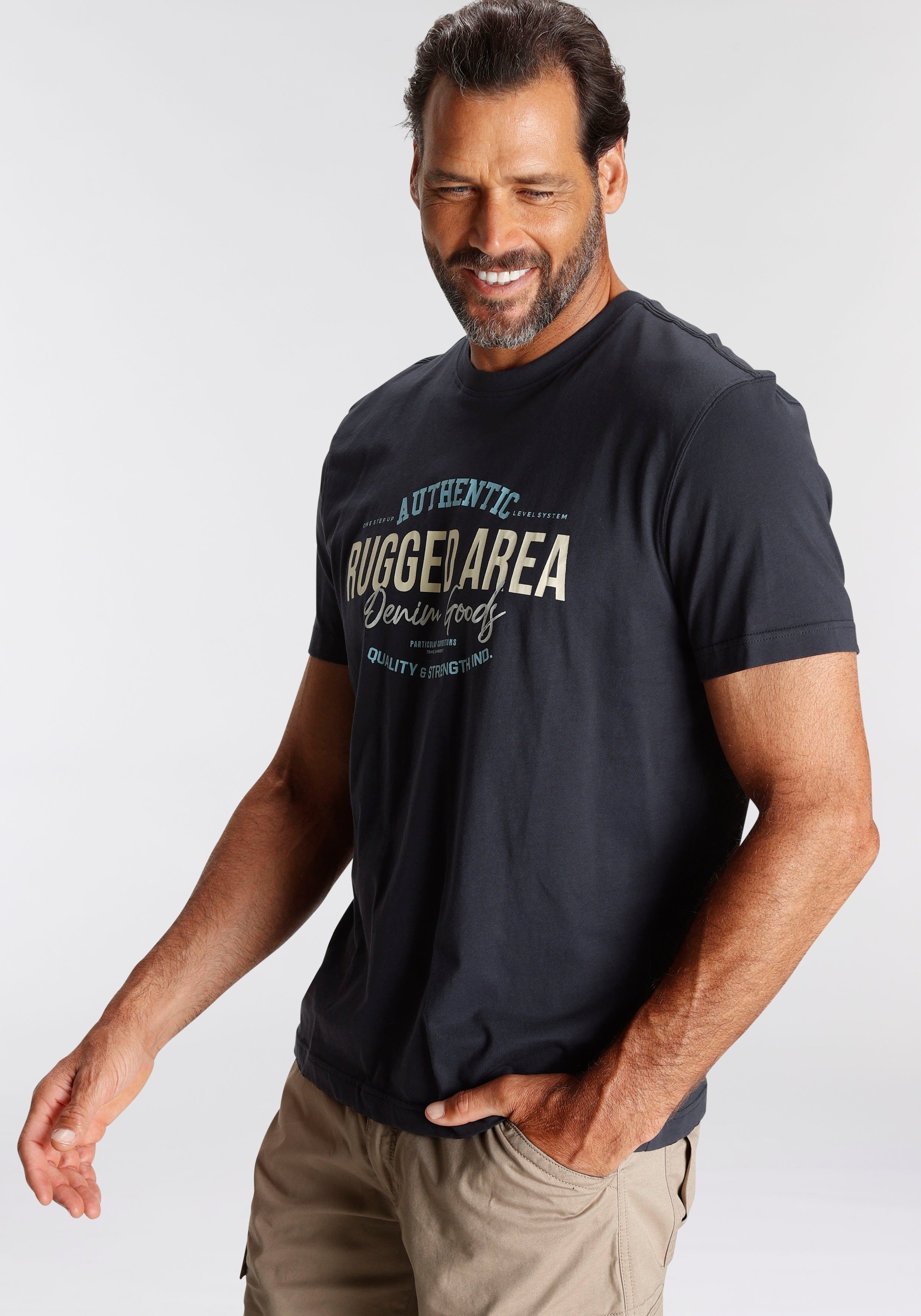 Man's World T-Shirt Kurzarm, Regular Fit, mit Print, Rundhalsausschnitt günstig online kaufen