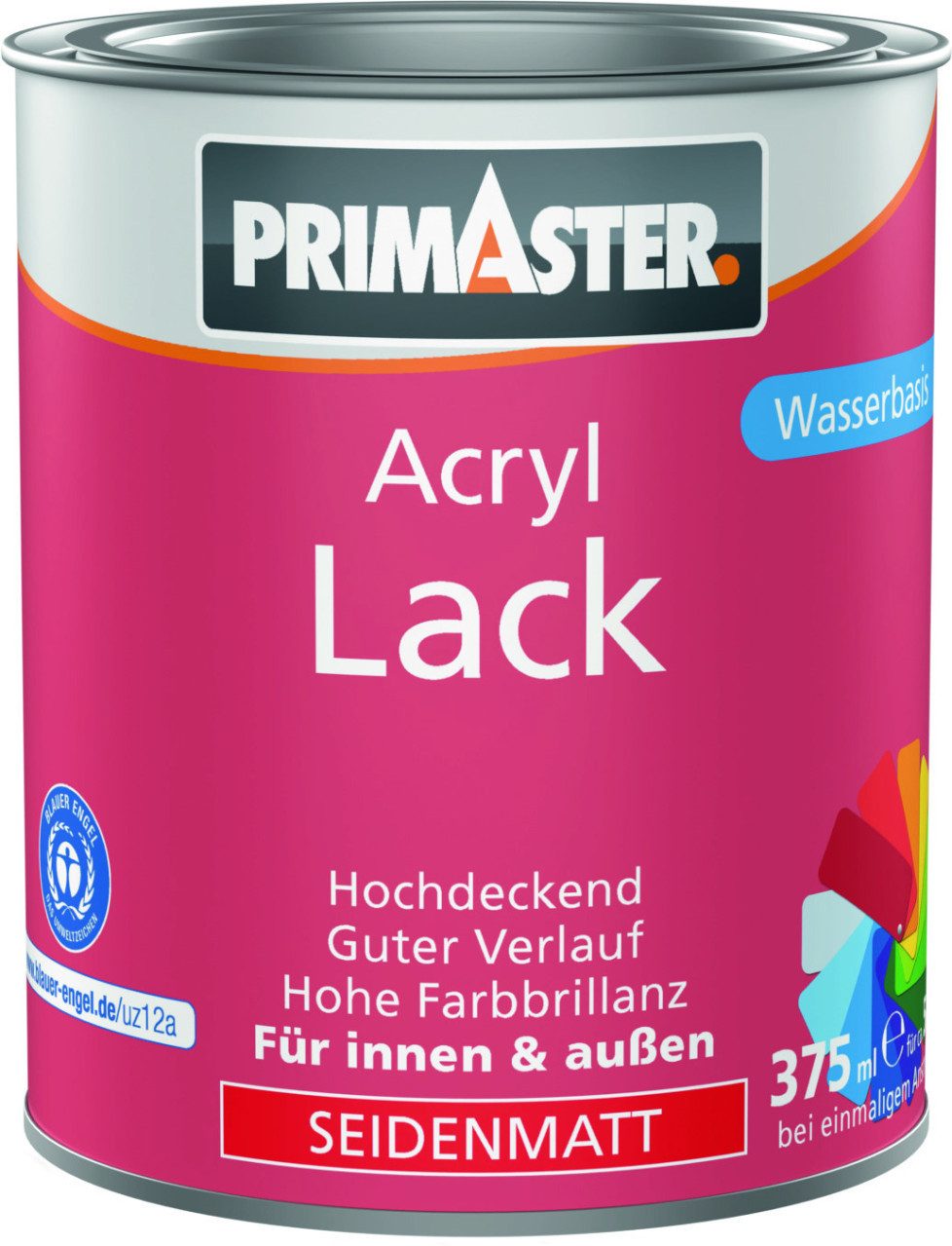 Primaster Acryl-Buntlack Primaster Acryl Lack goldgelb seidenmatt 375 ml
