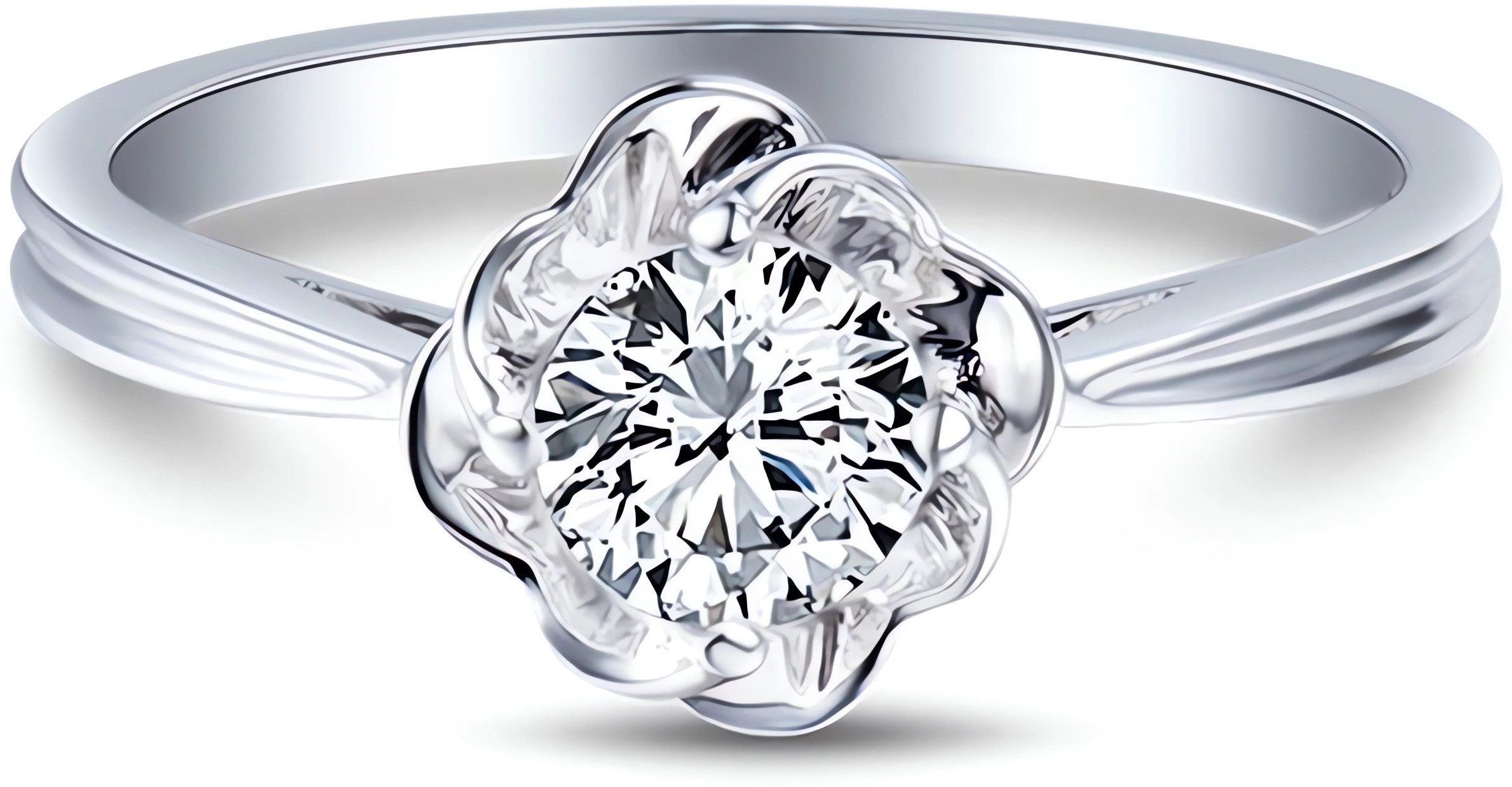 Jumpeak Diamantring Ring Gold Damen 0.4ct 14K Gold E VS2 3EX Rund Diamantring für Hochzeit, Lab Grown Diamant Ring, verlobungsring, Konfirmation Geschenk Mädchen