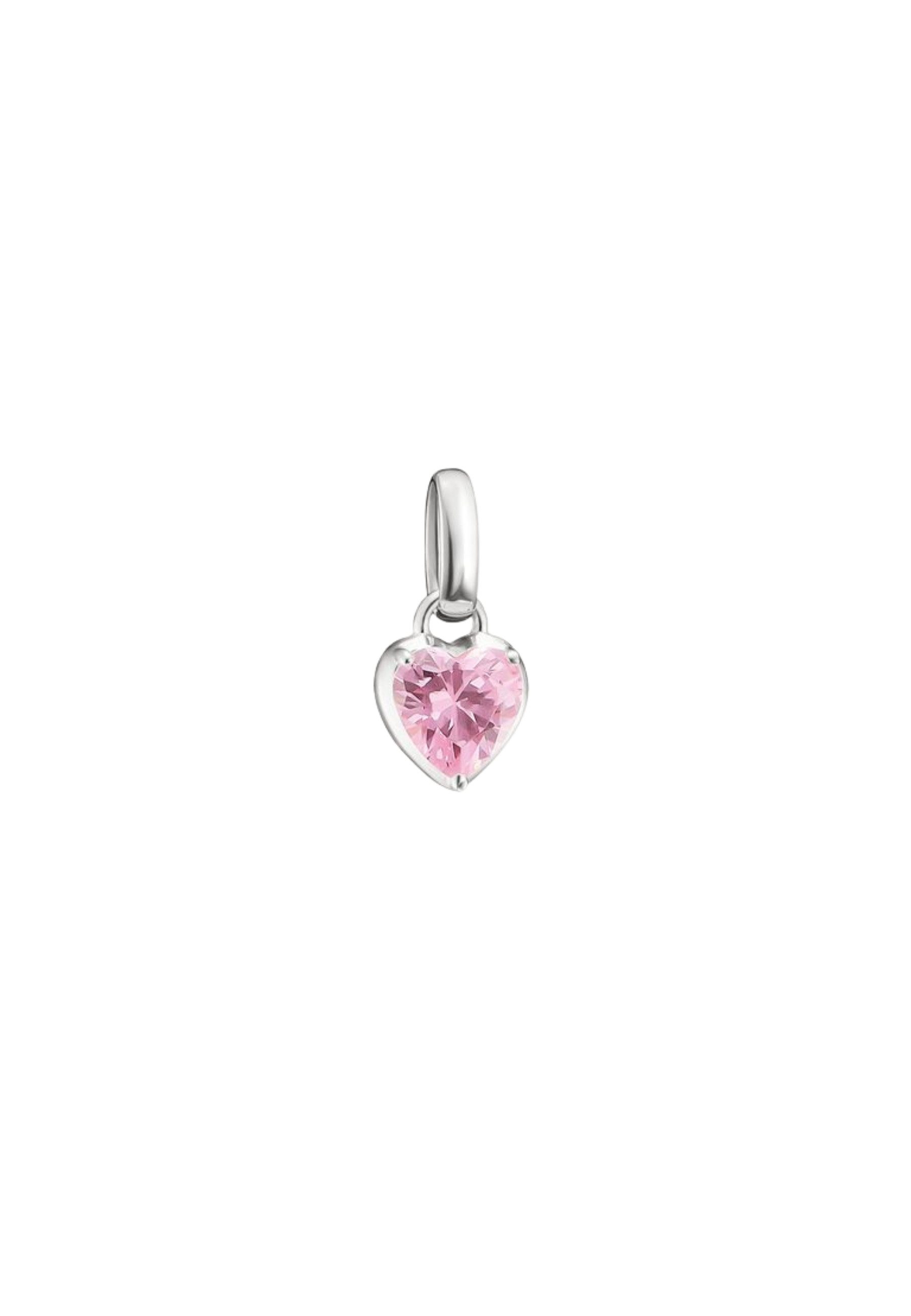 THOMAS SABO Kettenanhänger Silberner Herz-Charm-Anhänger mit Geburtsstein Januar (Set)