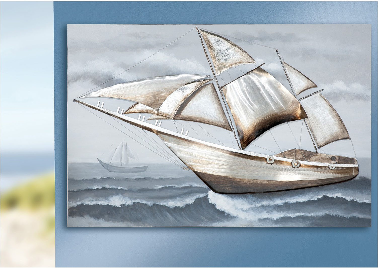 GILDE Holzbild Bild rechteckig Segelboot, Boote & Schiffe (1 St)