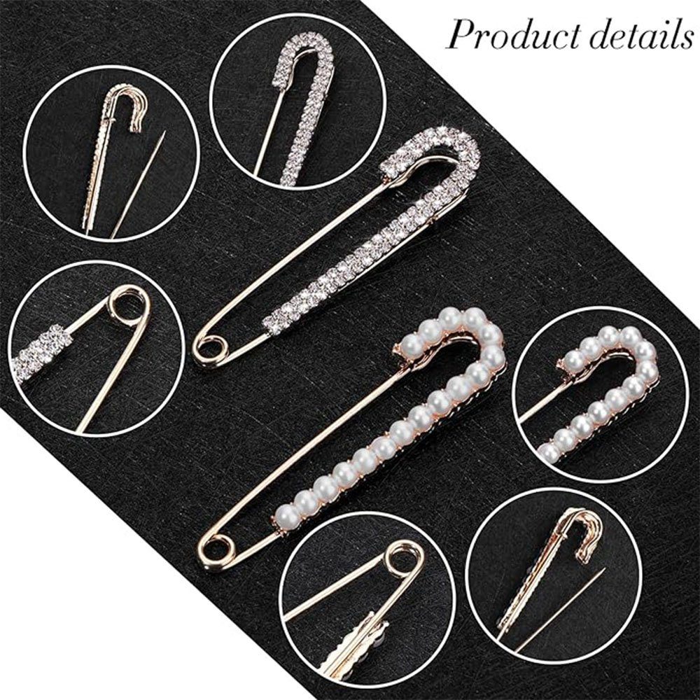 Stück Haiaveng Anstecker Brosche Set 4 Damen Clip Schal Pullover Kristall (4-tlg) Pins Broschen