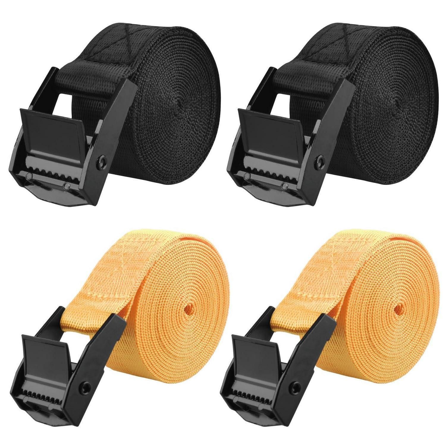 LuxusKollektion Spanngurt Spanngurt 2m 200kg Schwarz-Gelb 4er-Set (4-St)