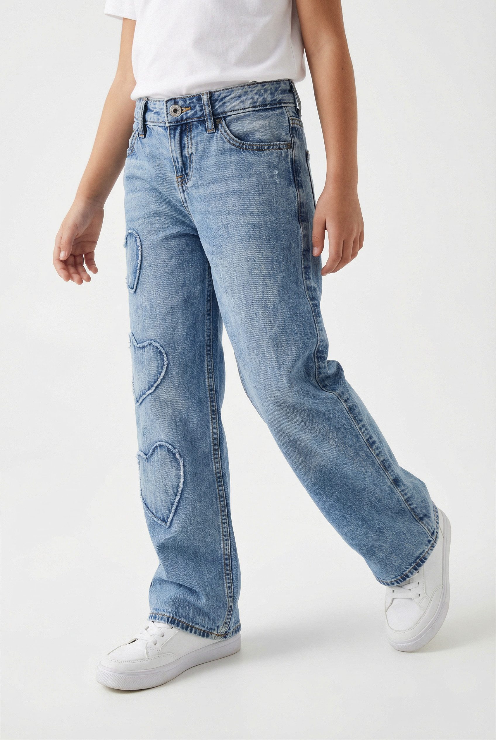 Abercrombie Kids Weite Jeans AFG LOW RISE HEARTS BAGGY JEAN mit Herzen, for Girls