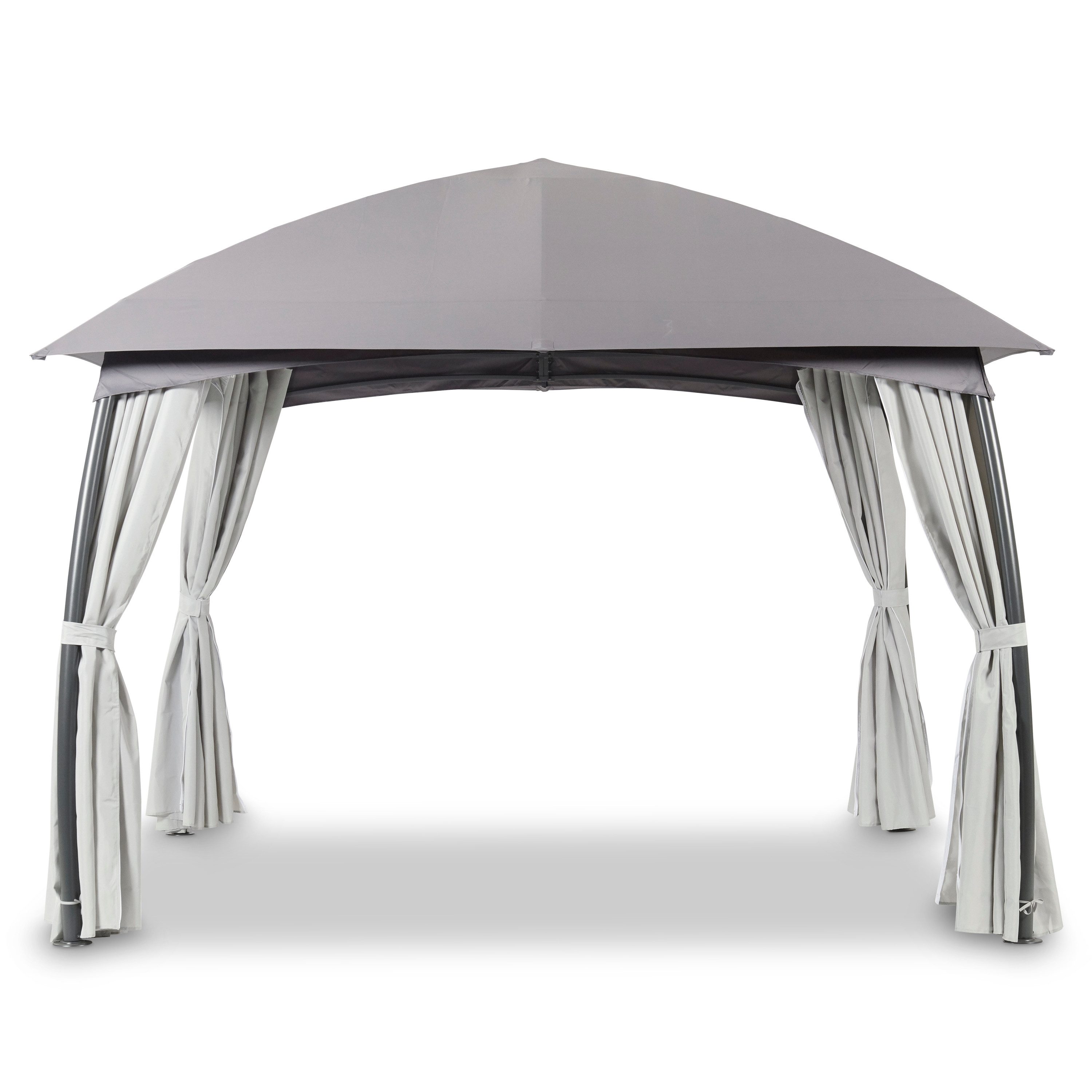 Leco Pavillon Pavillon MILENA 3,3x3,3 m anthrazit grau, mit 4 Seitenteilen, ca. B 330 x T 330 x H 268 cm