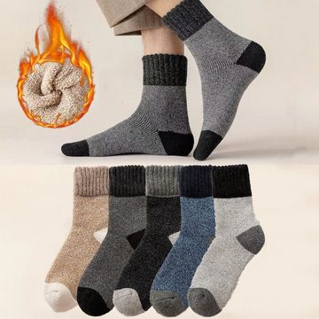 zggzerg Thermosocken Wollsocken Herren, 5 Paar Dicke Frotteesohle Warme Socken, Größe 38-45 (5-Paar)