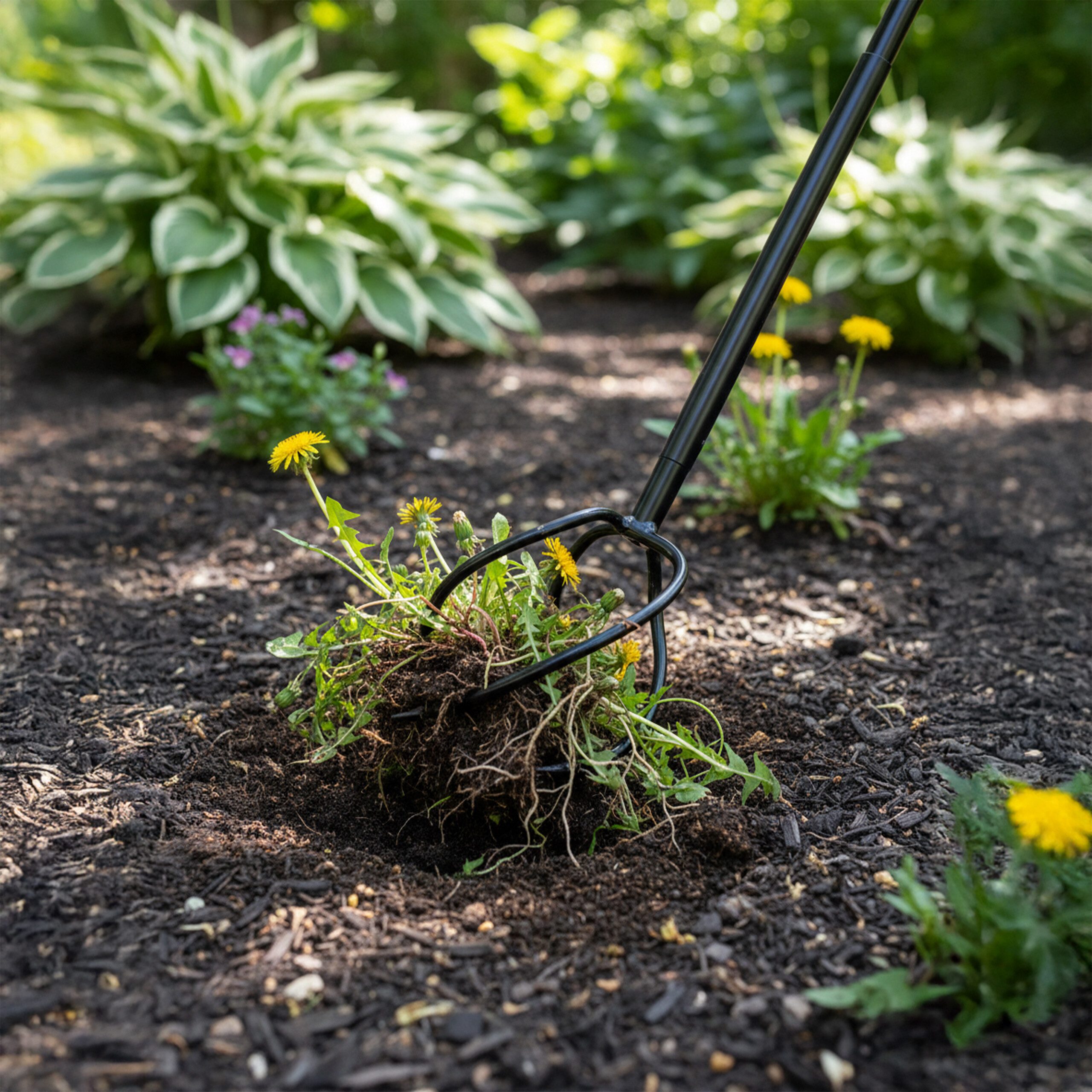 relaxdays Kultivator Gartenkralle mit Stiel, 20 cm Arbeitsbreite