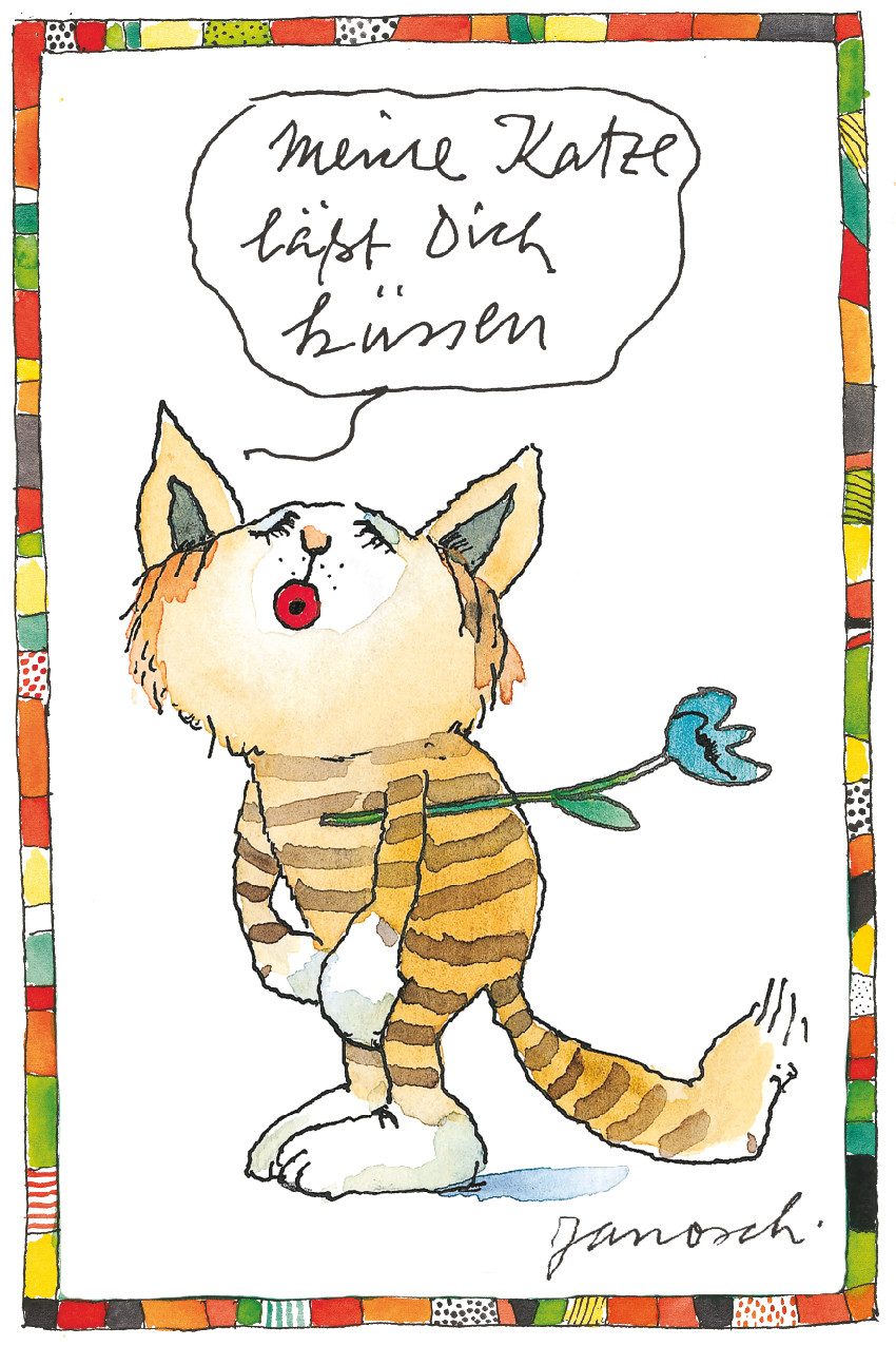LuckyLinde Wanddekoobjekt Meine Katze lässt dich Küssen (1 St), Exklusive JANOSCH Kindermotive, Stahlschild