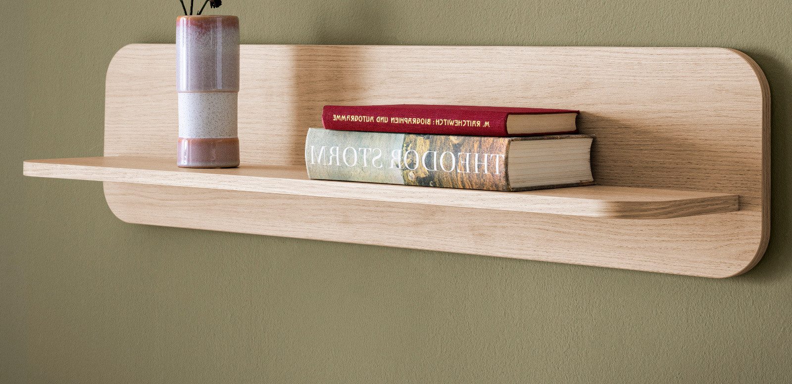 Furn.Design Wandboard Elverum, Wandregal in Eiche Natur, verdeckte Wandbefestigung
