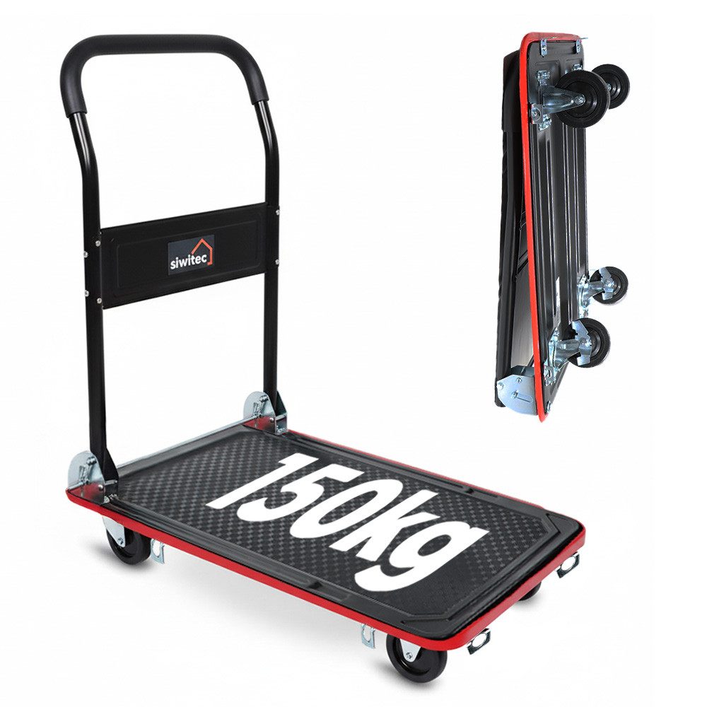 siwitec Werkstattwagen Plattformwagen klappbar 150kg Traglast mit Spanngurten, Rollwagen, Tra, 150kg Traglast