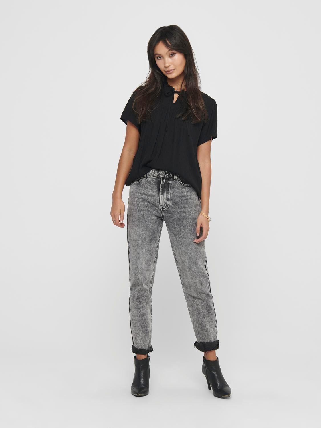 JDY Kurzarmbluse JDYLIMA LIFE S/S TOP WVN NOOS Viskose, loose fit