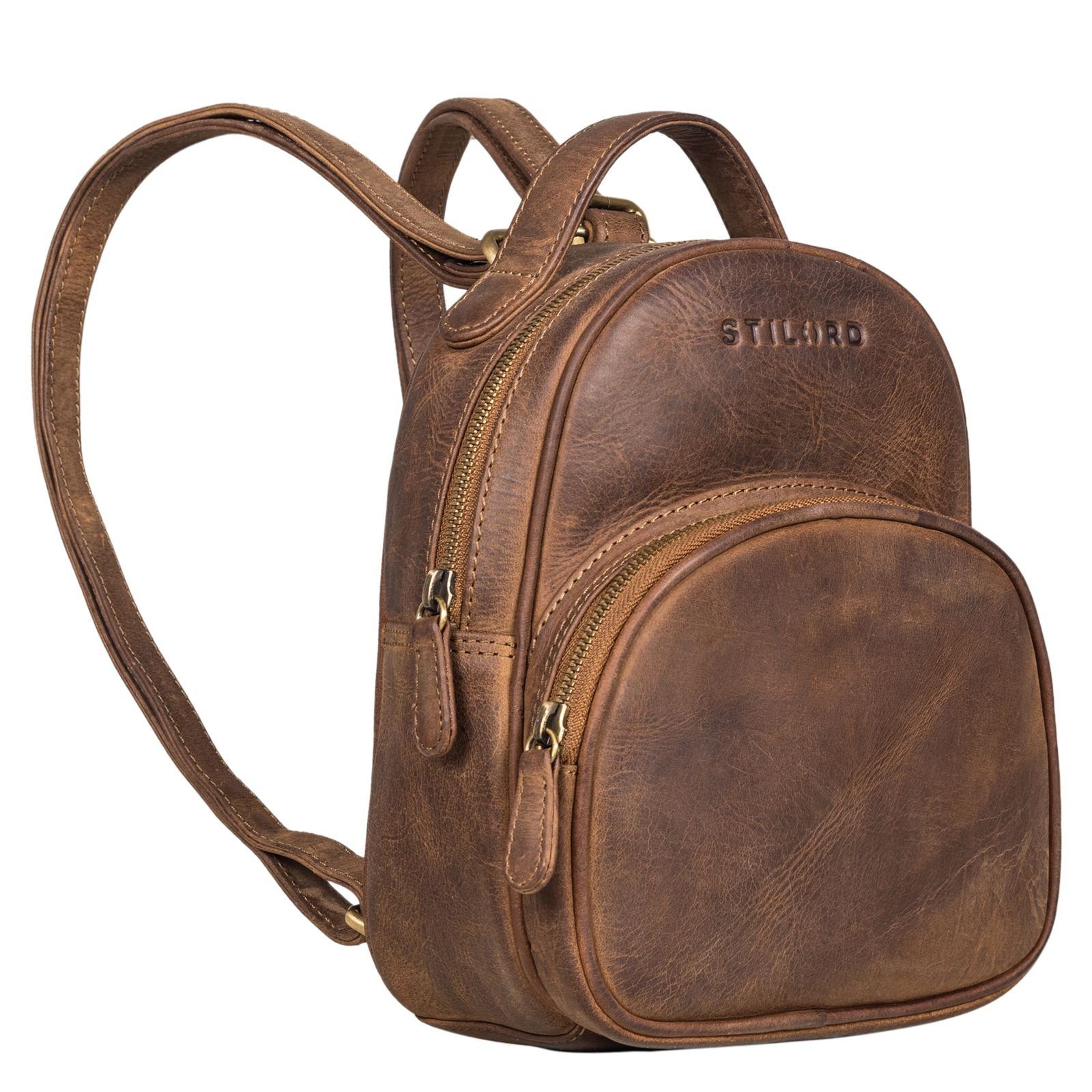 STILORD Cityrucksack "Seda" Lederrucksack Damen klein