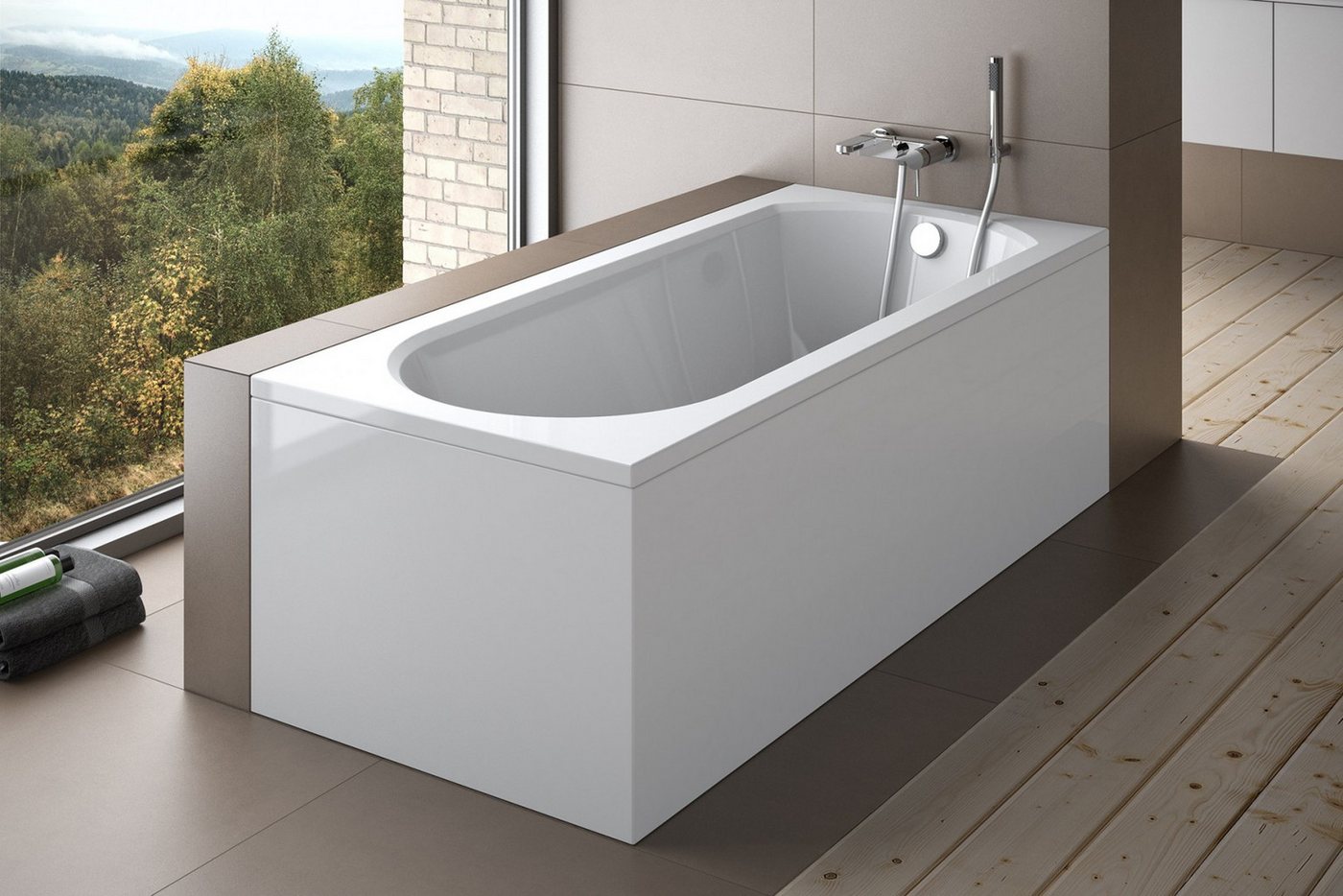 Thumbnail - KOLMAN Badewanne Rechteck Intrica 170x75, Ablaufgarnitur & Füße GRATIS