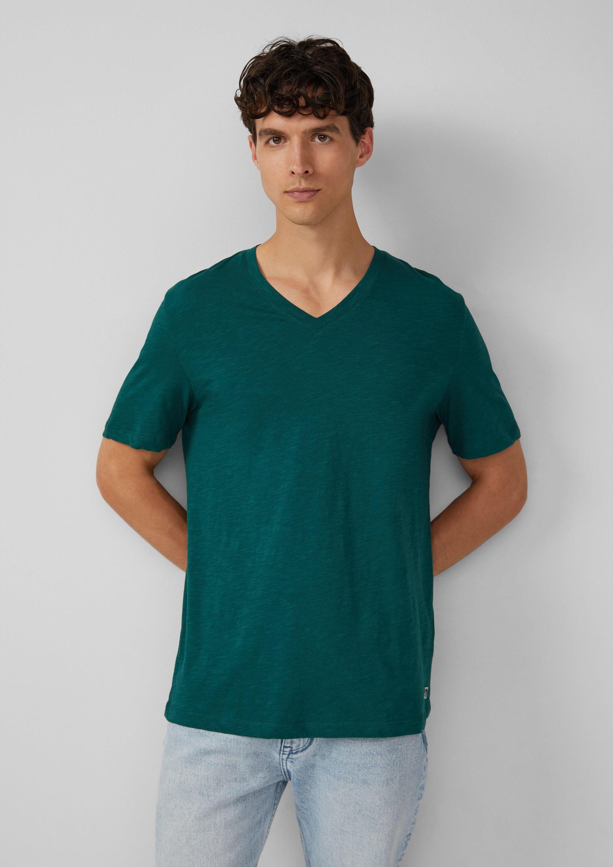 s.Oliver Kurzarmshirt T-Shirt T-Shirt aus Baumwolle mit V-Ausschnitt günstig online kaufen