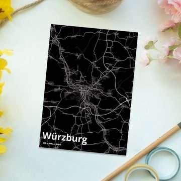Mr. & Mrs. Panda Postkarte Würzburg - Geschenk, Grußkarte, Ort, Stadt Dorf Karte Landkarte Map S