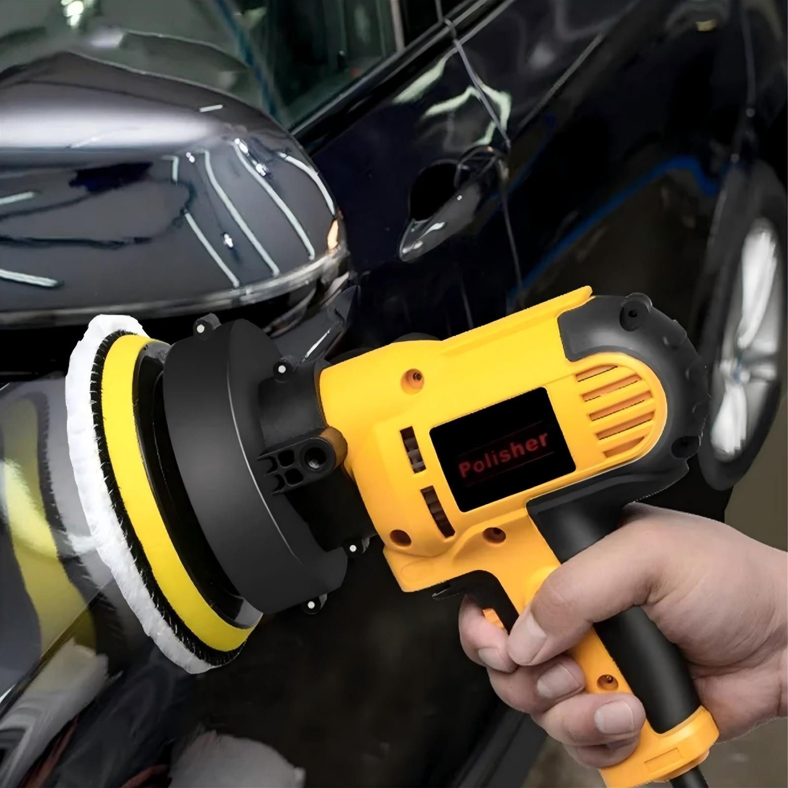 AIBISTAR Akku-Poliermaschine Polierer 700W, variable Drehzahl, 125mm, Auto, Holz, Metall, 600 min. U/min, 3700 max. U/min, Ø 125 mm, 600–3700 U/min,selbsthaften – Bild 2 von 5
