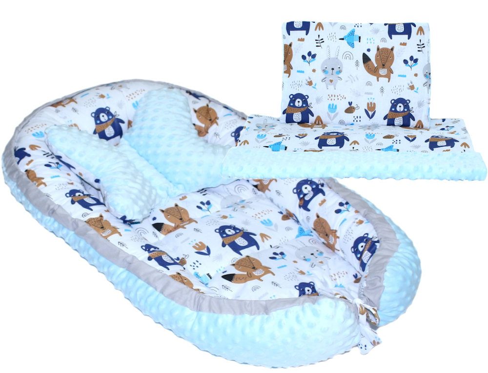 Bettnestchen Baby MINKY Nestchen Kokon Kuschelnest Kissen Decke Schmetterlingkissen