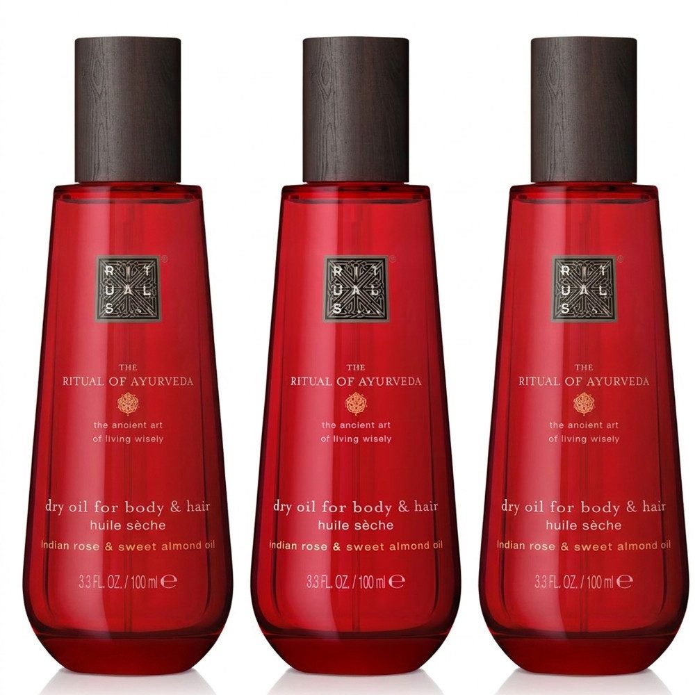 Rituals Körperöl Rituals The Ritual of Ayurveda Dry Body Oil 3er Set, Vorteilspack mit drei Trockenölen für Körper & Haar