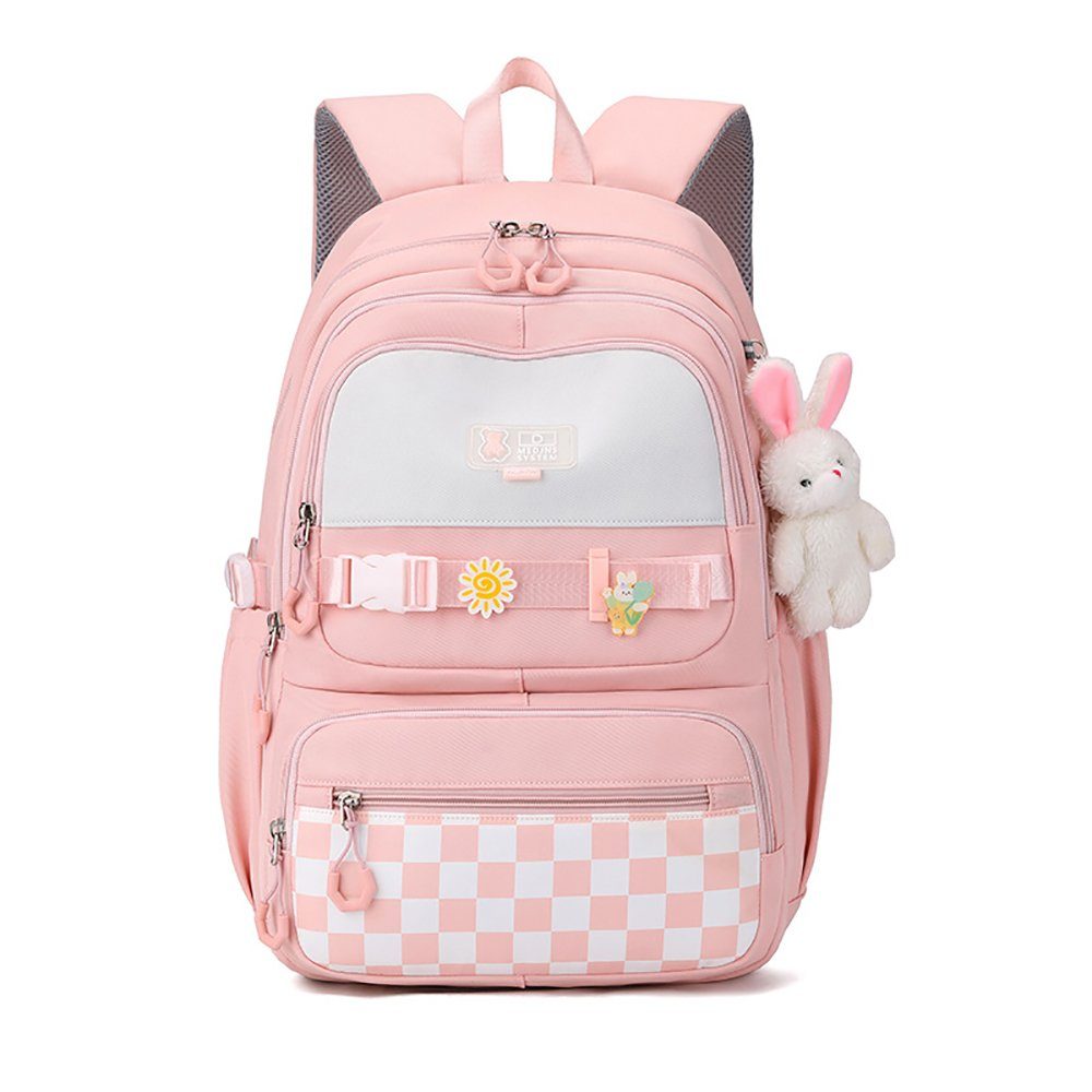 höhenverstellbar Schultasche Rucksack GelldG Rucksack Teenager Rosa Schulrucksack,