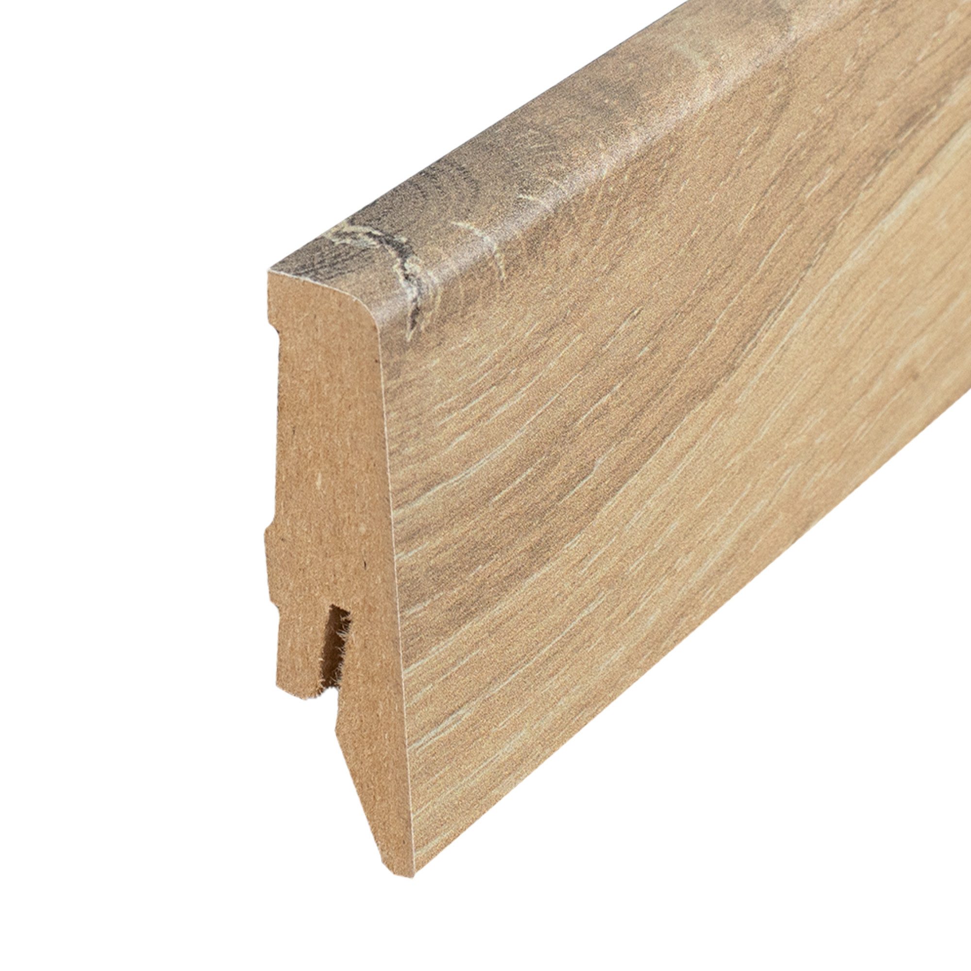 PROVISTON Sockelleiste 18 x 58 x 2400 mm Fußleiste MDF-Kern foliert Eiche by PROVISTON, 1-St.