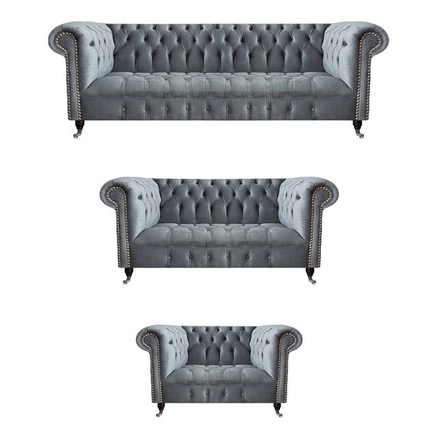 JVmoebel Chesterfield-Sofa Luxus Set 3tlg Sofagarnitur Wohnzimmer Chesterfi günstig online kaufen