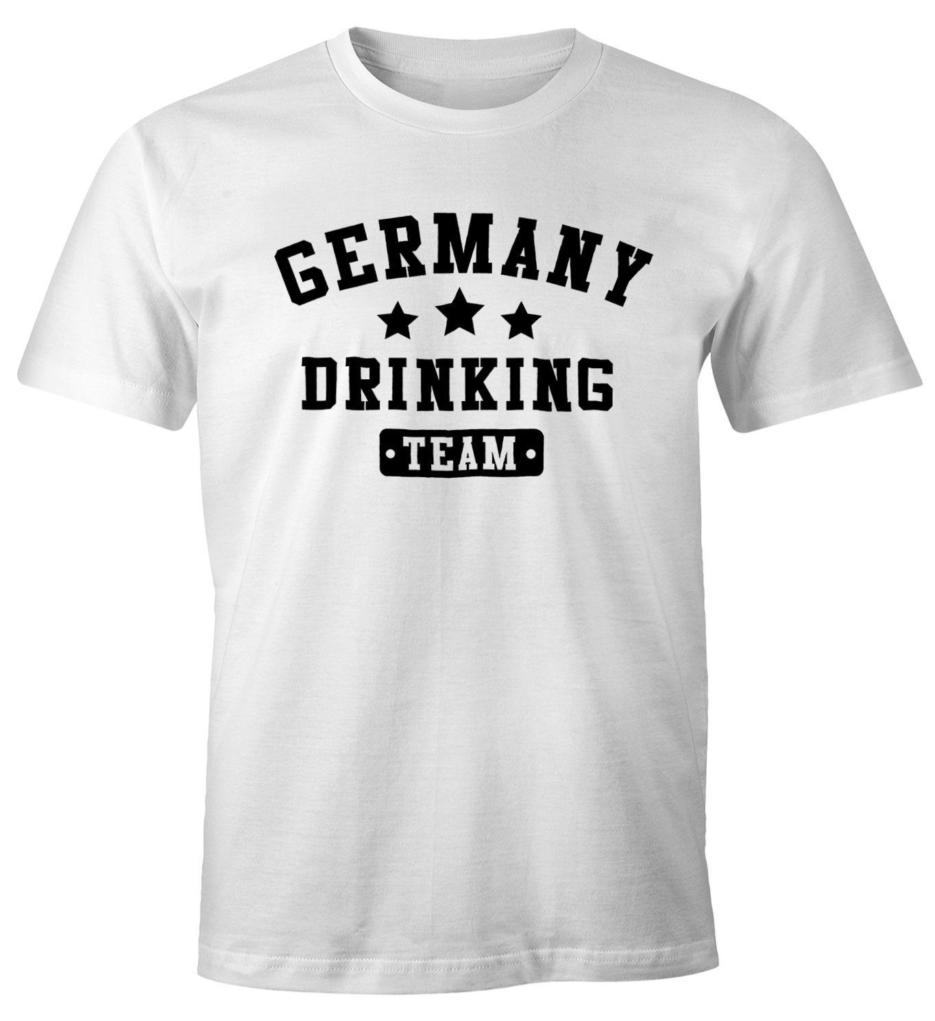 MoonWorks Print-Shirt Herren T-Shirt Germany Drinking Team Bier Fun-Shirt Moonworks® mit Print weiß