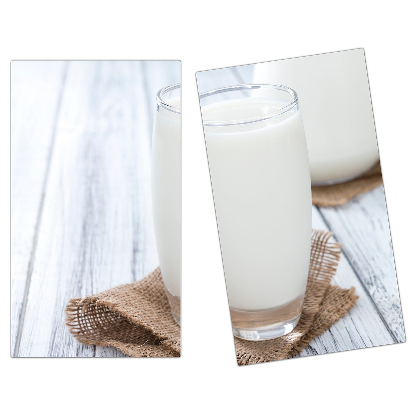 Primedeco Herd-Abdeckplatte Herdabdeckplatte Spritzschutz aus Glas Milch im Glas, Glas, (2 tlg)