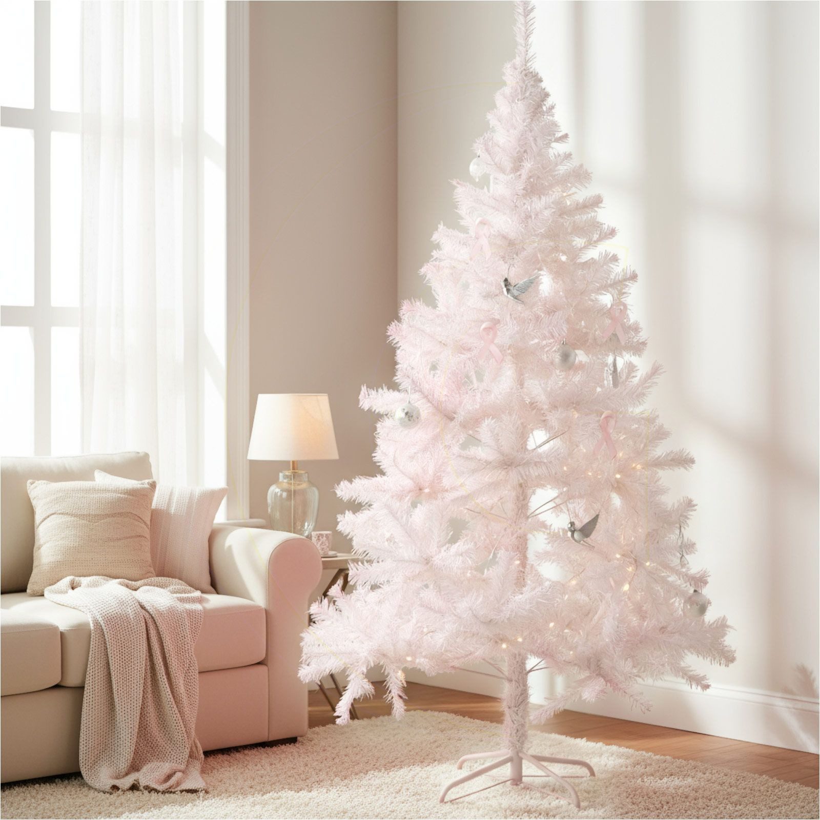 Gravidus Künstlicher Weihnachtsbaum Weißer Weihnachtsbaum 180 cm künstlicher Tannenbaum 600 Zweigen – Bild 5 von 5