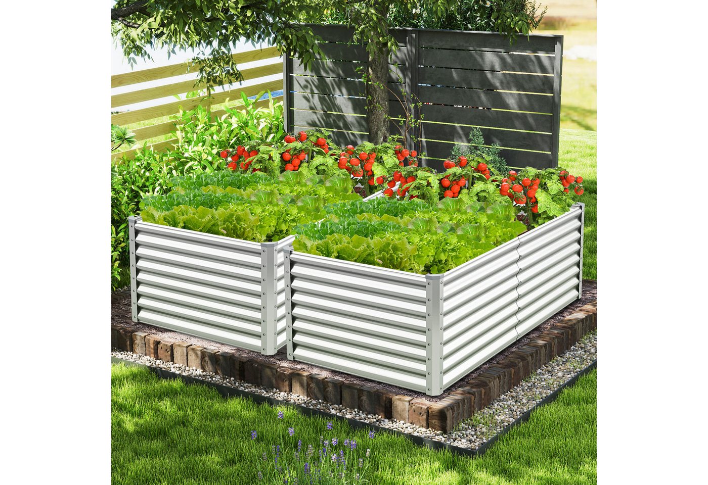 Thumbnail - COSTWAY Hochbeet (1 St), Pflanzkasten, rechteckiges Frühbeet, Blumenbeet, Metall