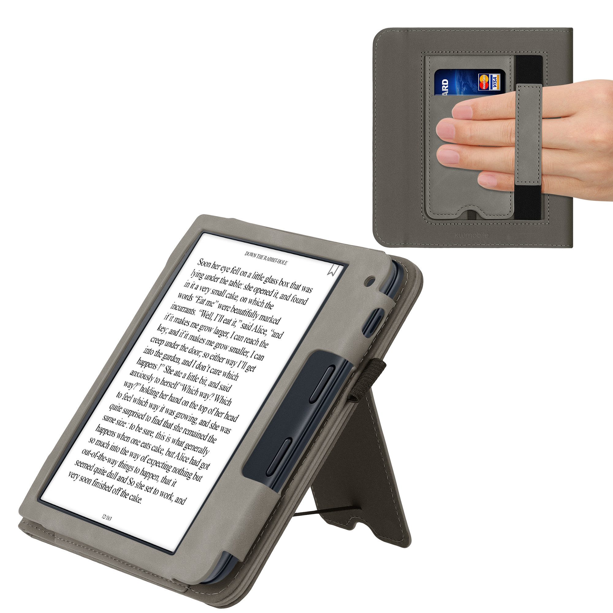 kwmobile E-Reader-Hülle Schutzhülle für Kobo Libra 2, Handschlaufe - Cover Aufgehende Sonne Design