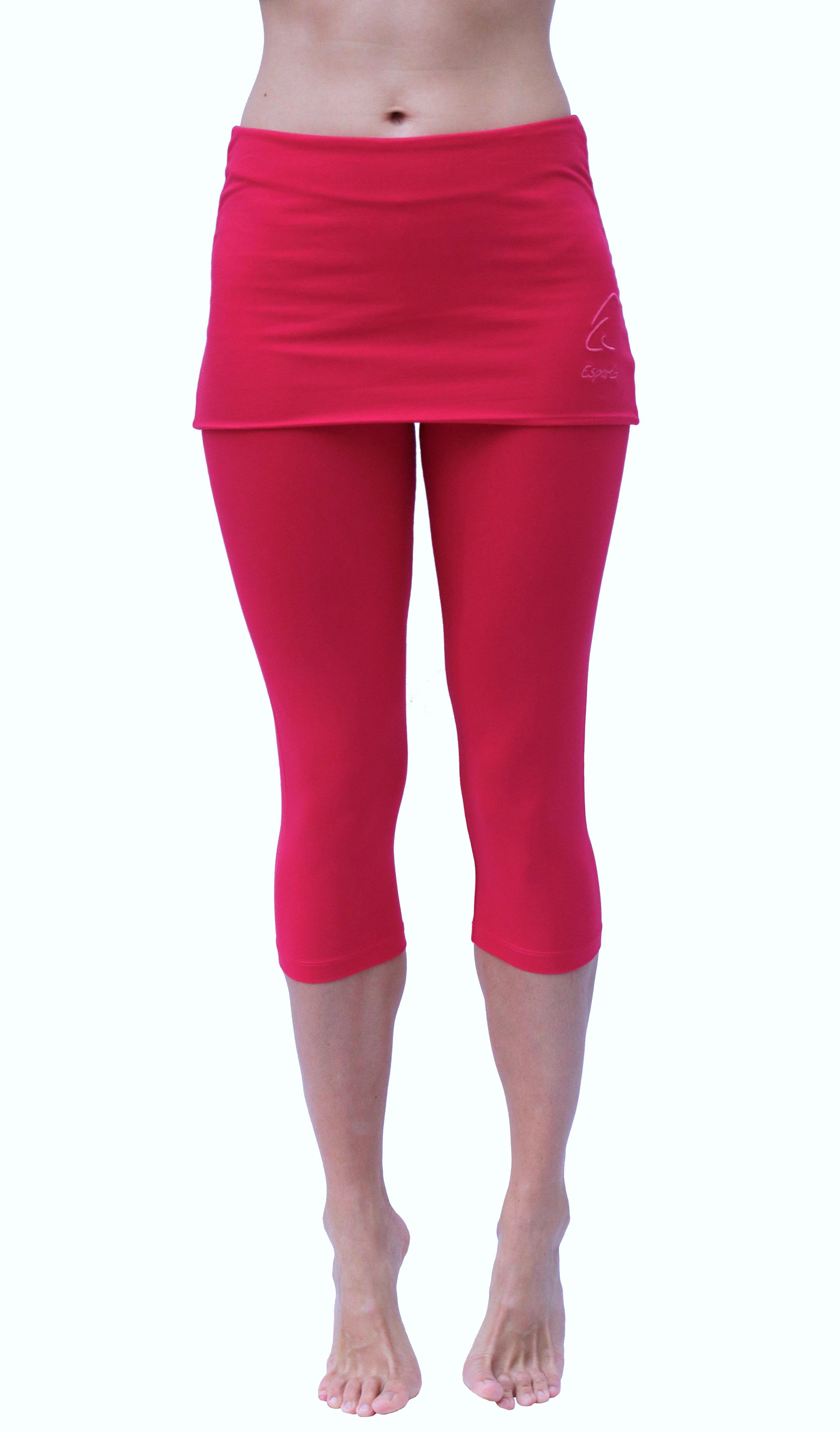 ESPARTO Yogahose Capri, 3/4-Yoga-Rockhose mit Raspberry Thanda Rockelement