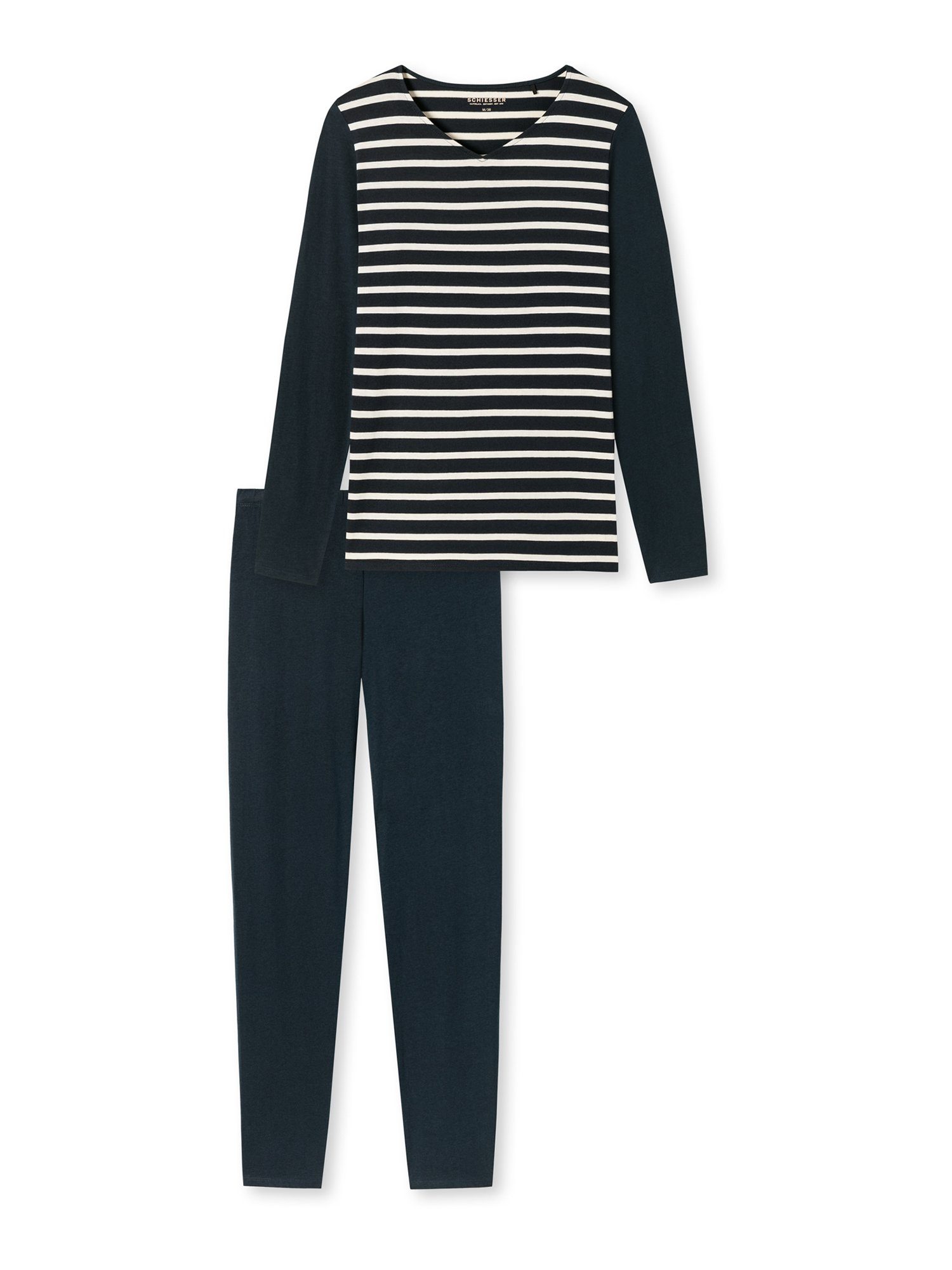 Schiesser Pyjama Essential Stripes Blau