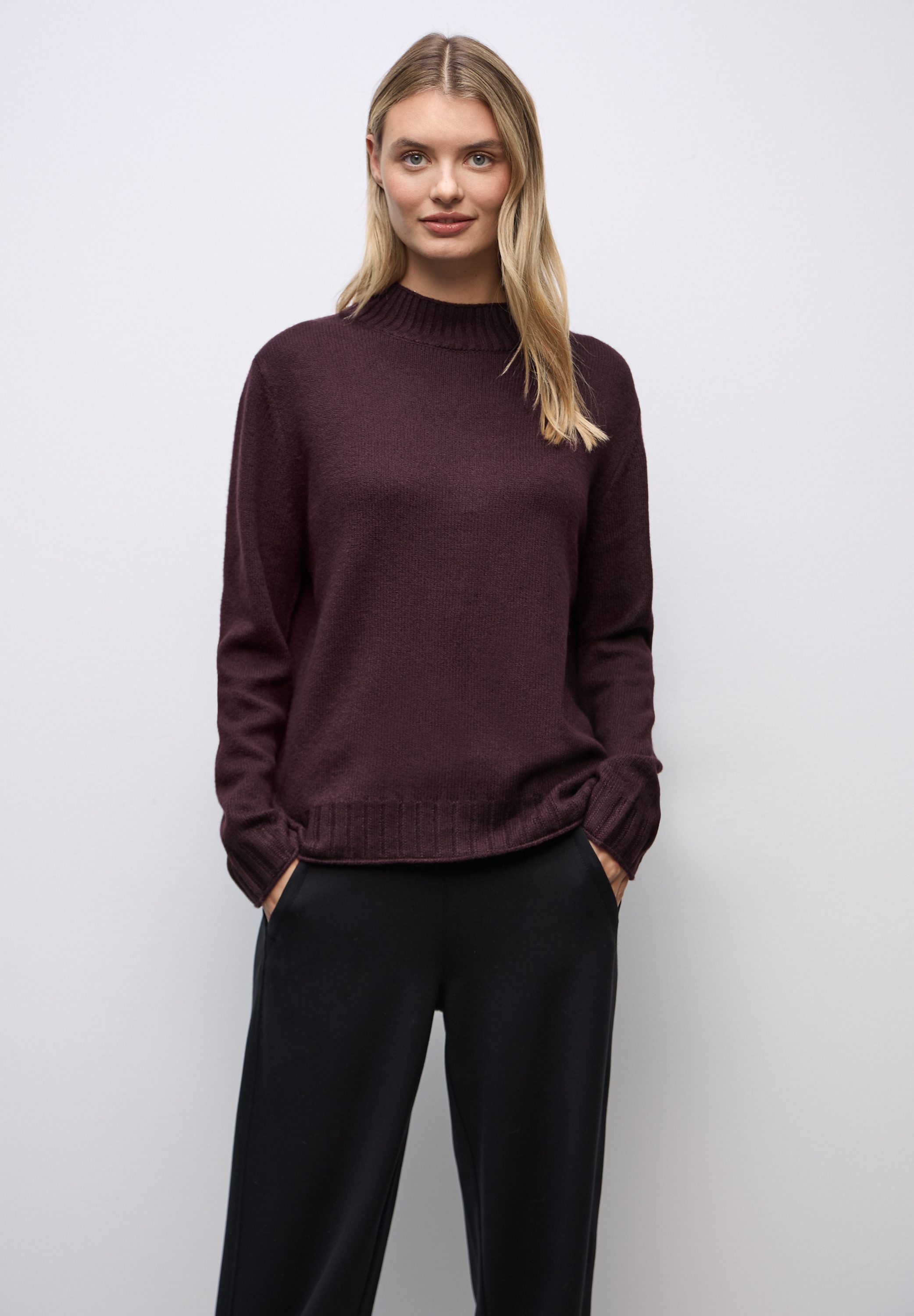 STREET ONE Stehkragenpullover Grobstrick günstig online kaufen