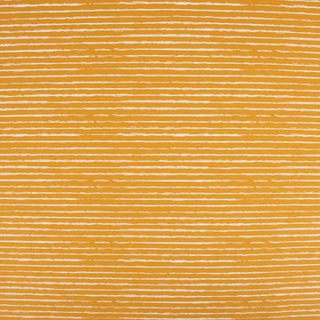 SCHÖNER LEBEN. Stoff Baumwolljersey Jersey Streifen unregelmäßig ocker weiß 1,45m Breite, allergikergeeignet