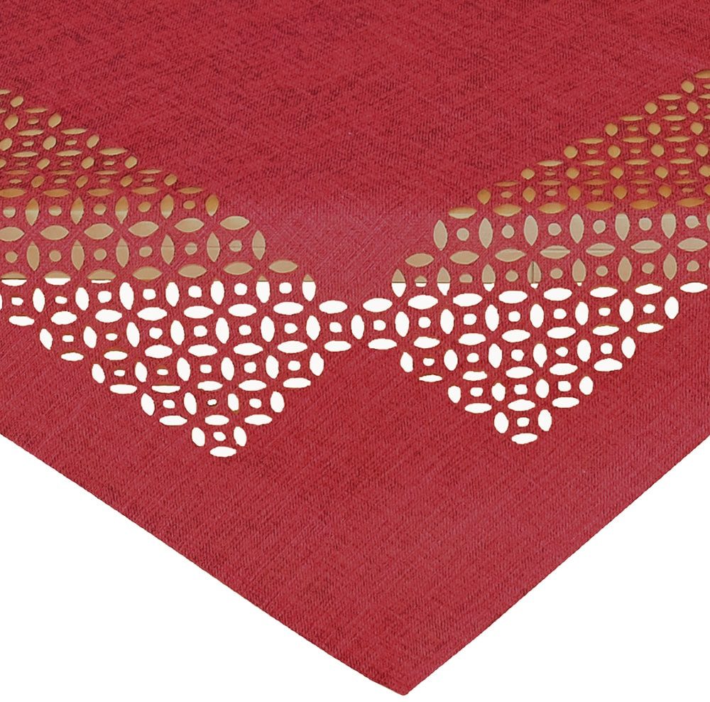 matches21 HOME & HOBBY Tischdecke Tischdecke REA durchbrochene Ornamente Polyester rot 85 x 85 cm (1-tlg), Pflegeleicht & waschbar bei 30 °C