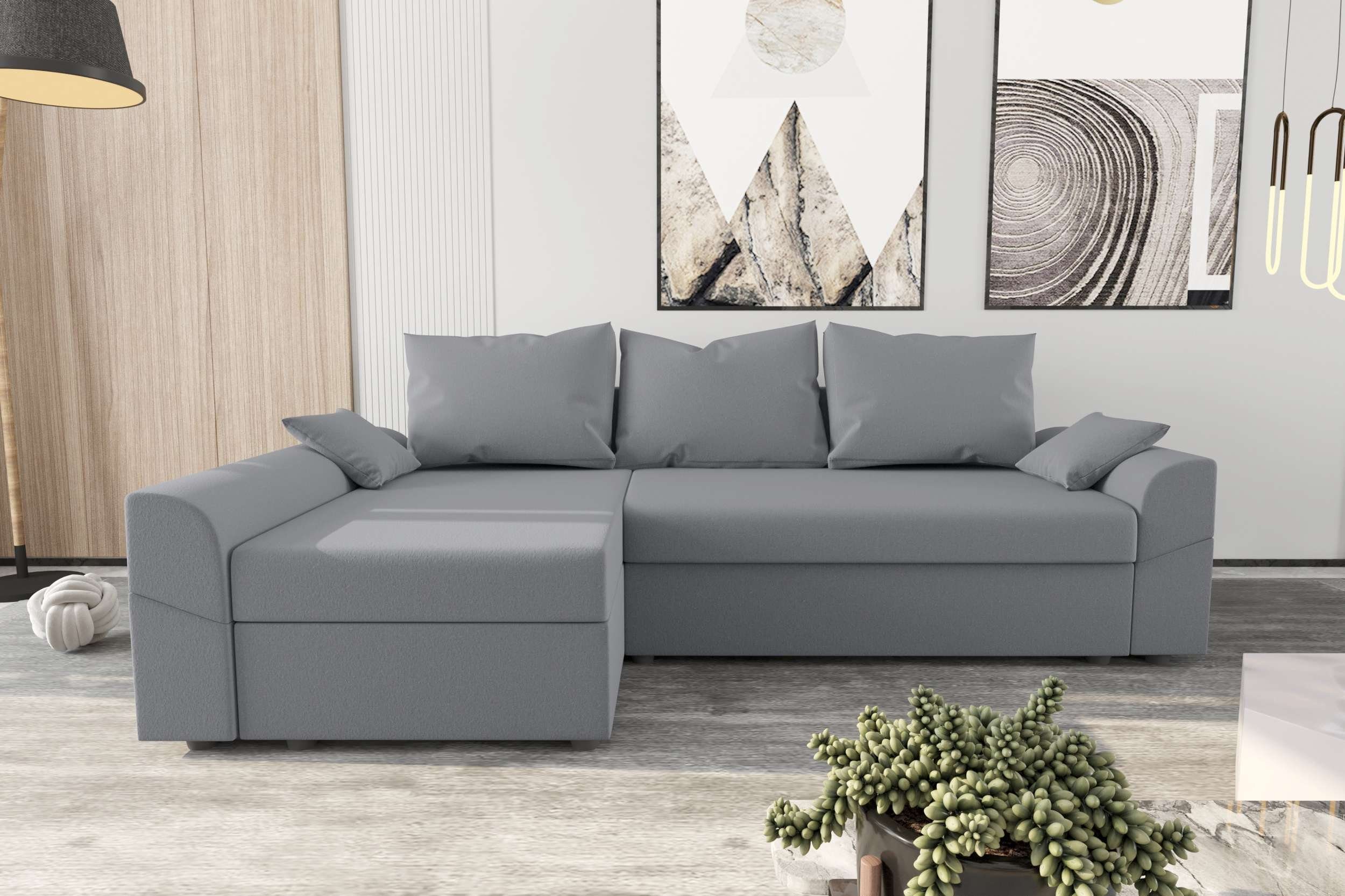 Eckcouch, Bettfunktion, Sitzkomfort, Stylefy mit Sofa, L-Form, mit Design Bettkasten, Ecksofa Aurora, Modern