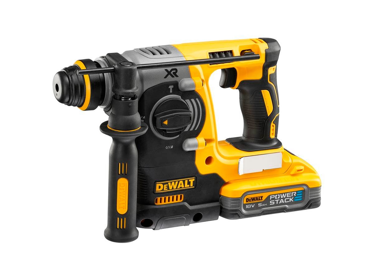 DeWalt Akku-Kombibohrhammer 18V/5Ah SDS-plus, 18 V, max. 1165 U/min, (Basisversion / Solo-Gerät im Koffer, Ohne Akku und Ladegerät, inklusive Transportkoffer)