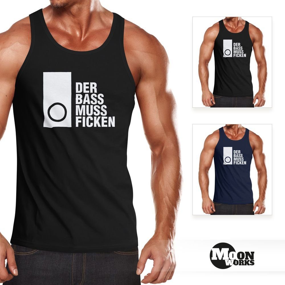MoonWorks Tanktop Herren Tanktop Techno Spruch günstig online kaufen