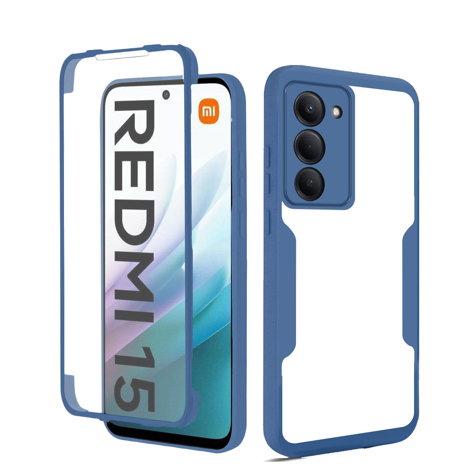 betterfon Handyhülle für Xiaomi Redmi 15 2-teiliges 360° TPU Schutzcase, Vollschutz Case mit integriertem Displayschutz und klarer Sicht