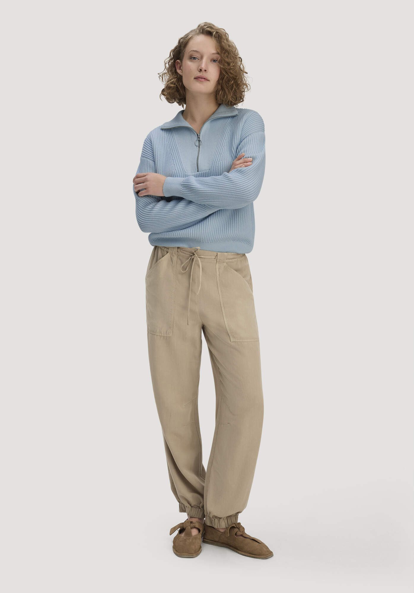 Hessnatur Stoffhose aus TENCEL™ Lyocell mit Leinen (1-tlg)