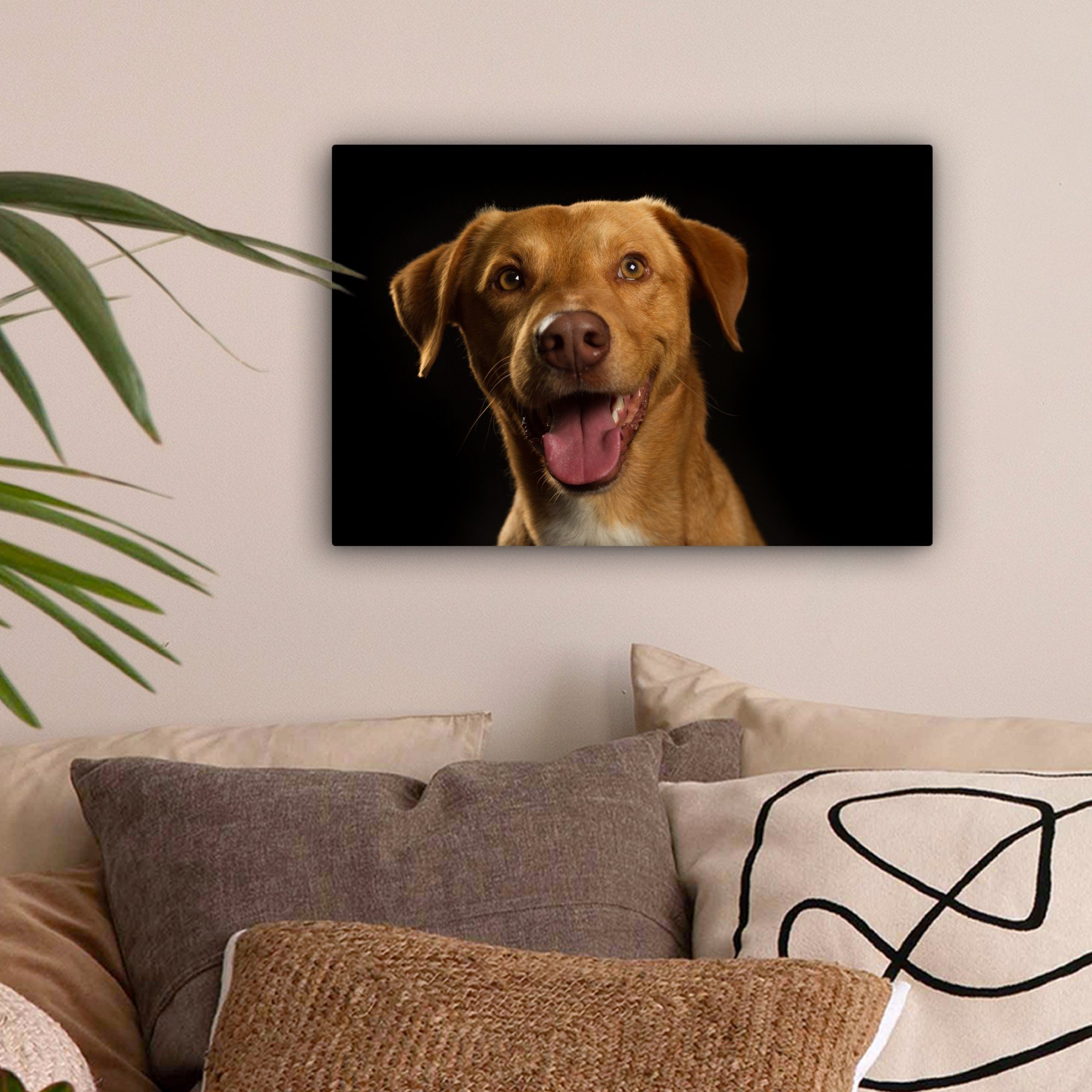 OneMillionCanvasses® Leinwandbild Hund - Aufhängefertig, Porträt, 30x20 St), cm Leinwandbilder, Wandbild - Wanddeko, (1 Haustiere