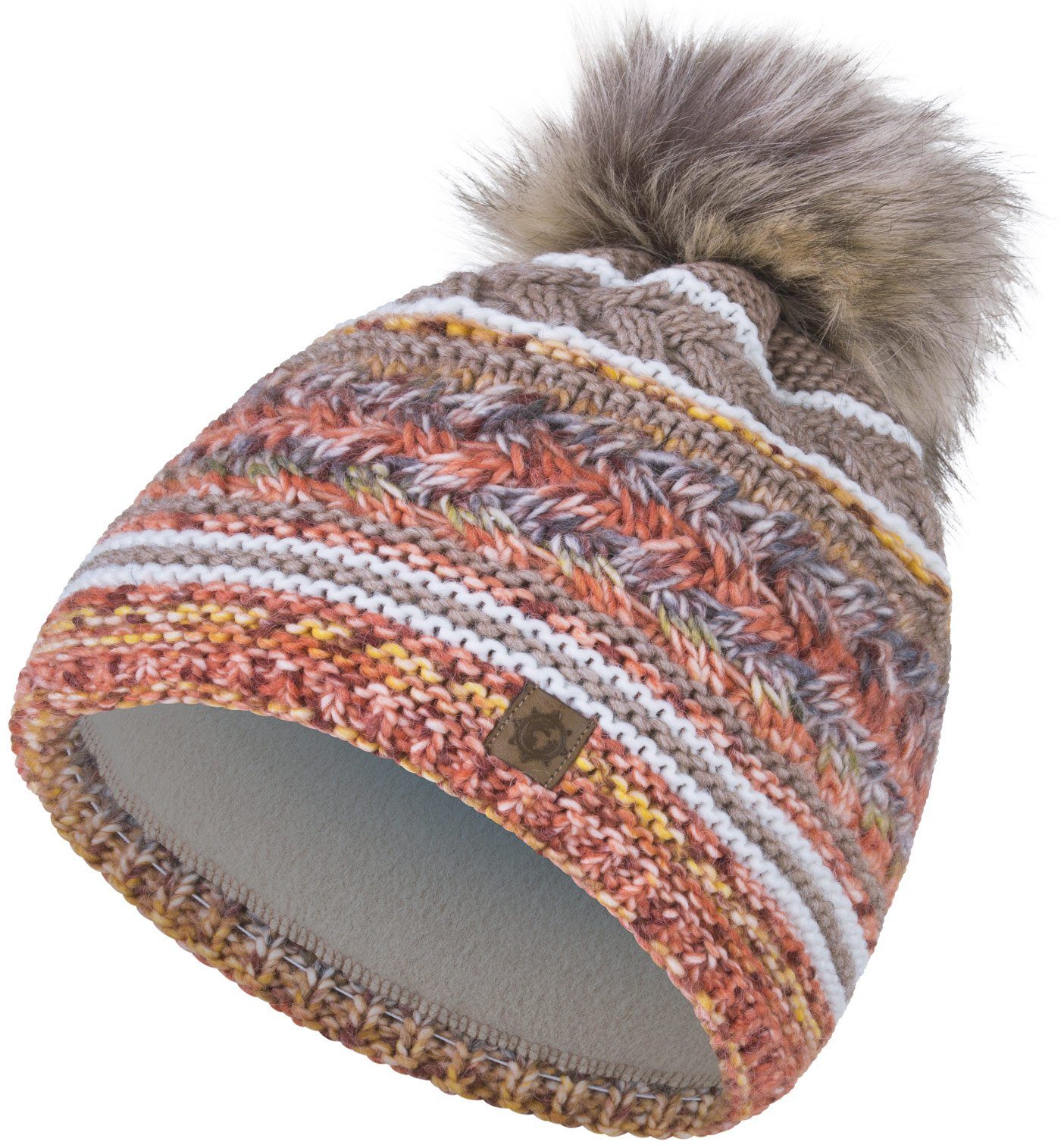 compagno Bommelmütze (1-St) Wintermütze Strickmütze Damen Winter gefüttert Beanie