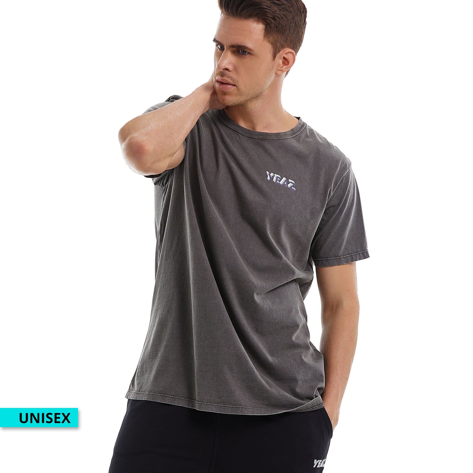 YEAZ T-Shirt CHAWLAY T-Shirt T-Shirt im Vintage Look aus hochwertigem veganem Material-Mix